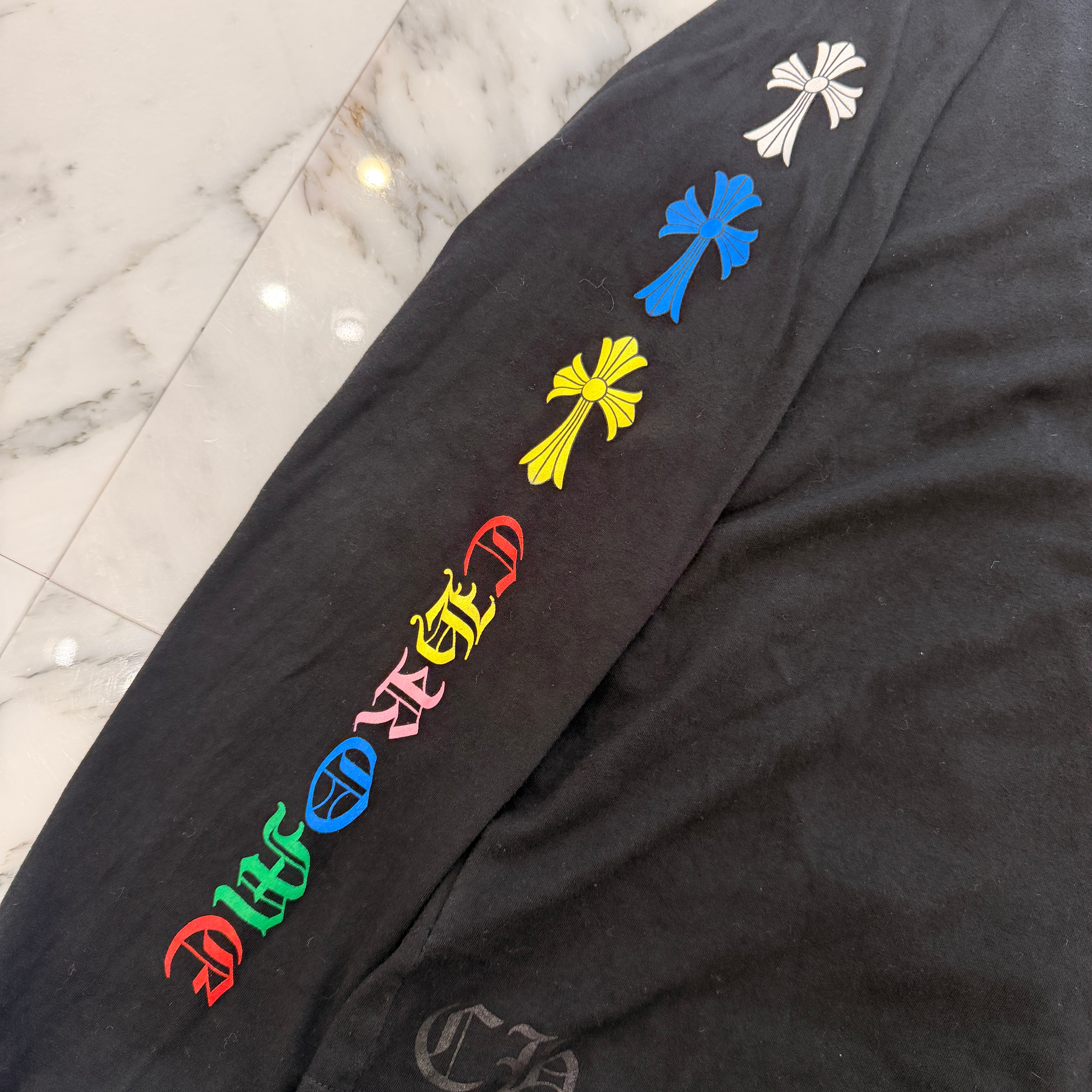 CHROME HEARTS MLTCOL CEM CRS Long Sleeve Tee Size S クロムハーツ マルチカラー セメタリークロス ロングスリーブTシャツ サイズS