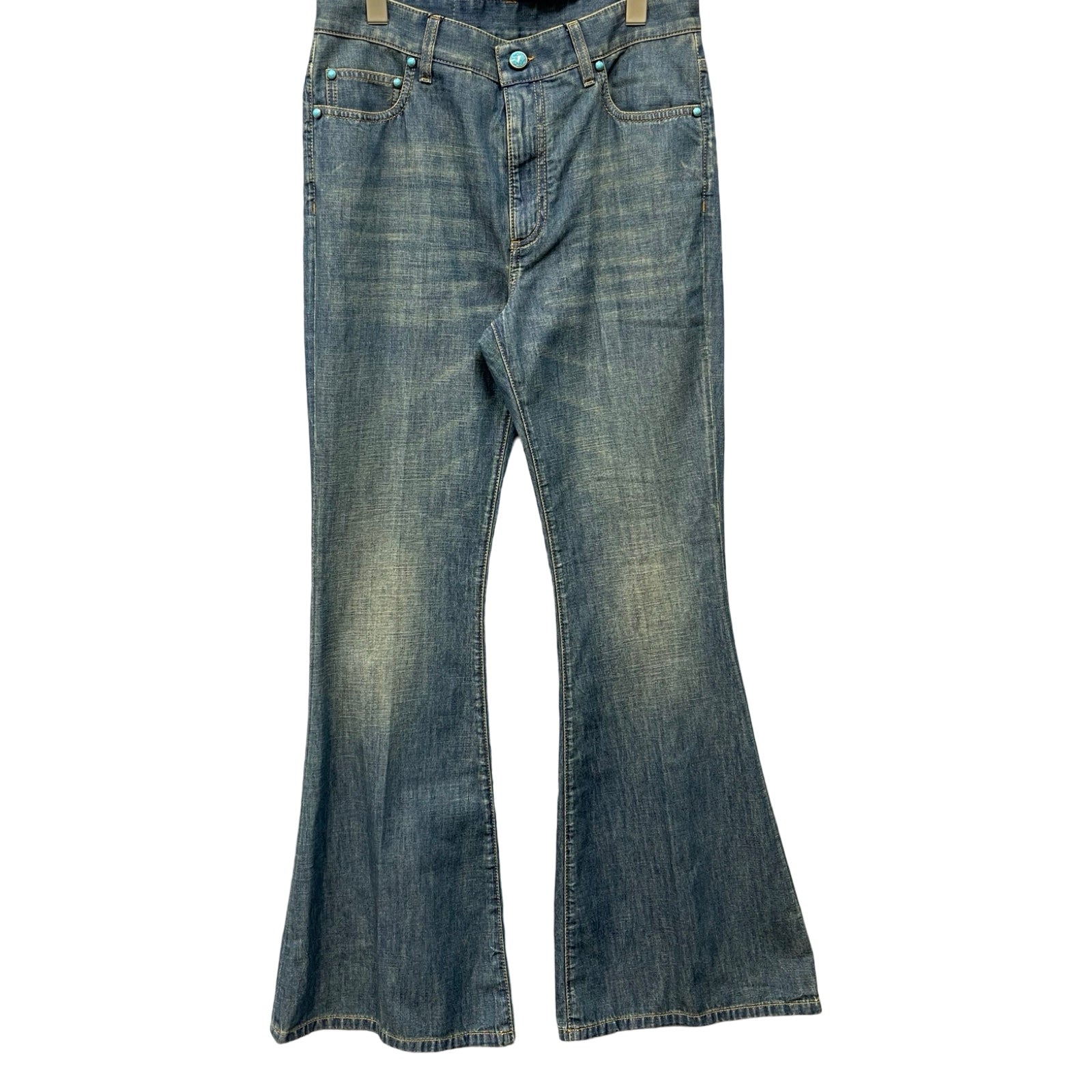 LOUIS VUITTON 2024AW Embellished Flared Cotton Chambray Pants 1AFYNP Size 29