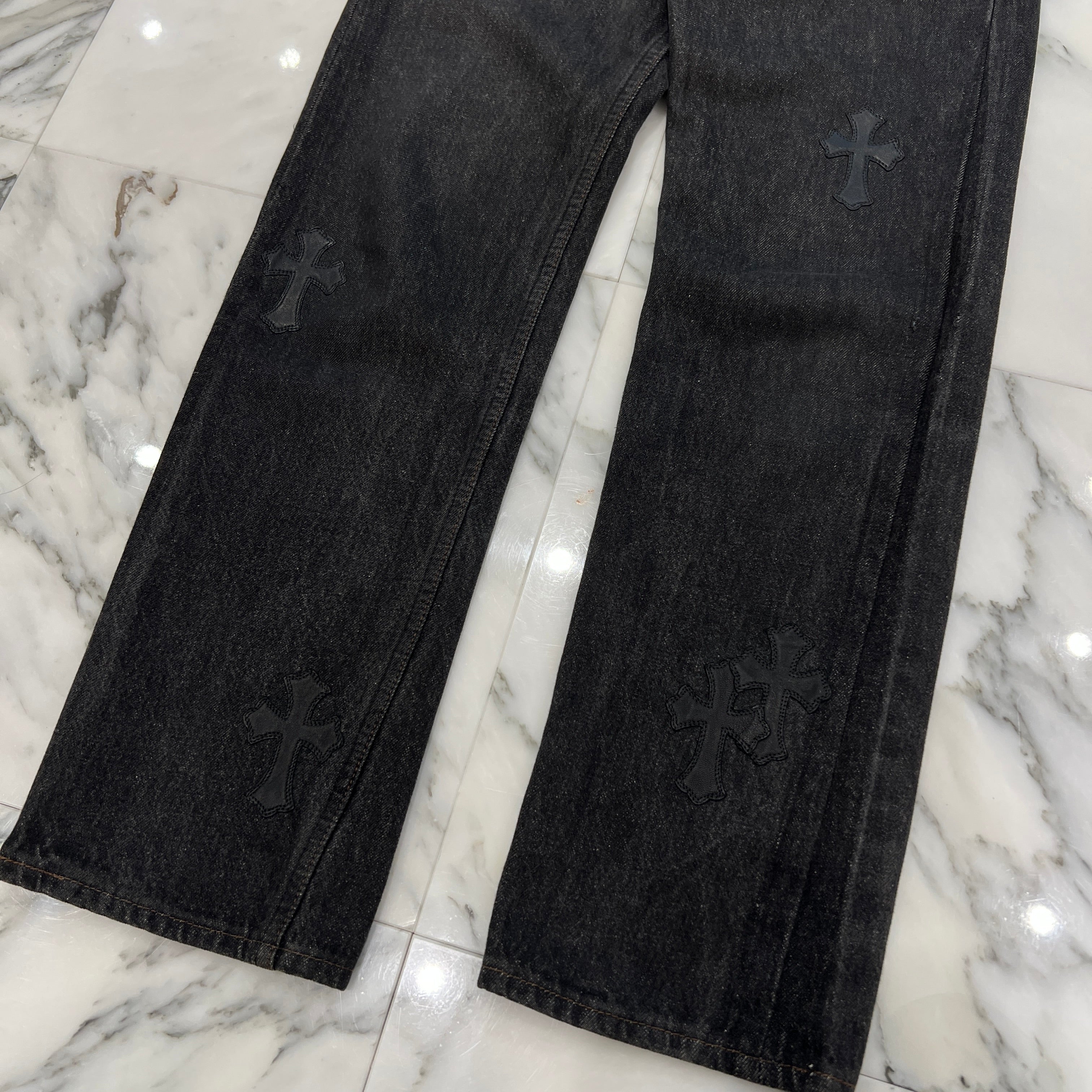 CHROME HEARTS × Levi's Body VNTG Cross Leather Patch Jeans Size 28 クロムハーツ × リーバイスボディ ヴィンテージ クロスレザーパッチ ジーンズ デニムパンツ サイズ28