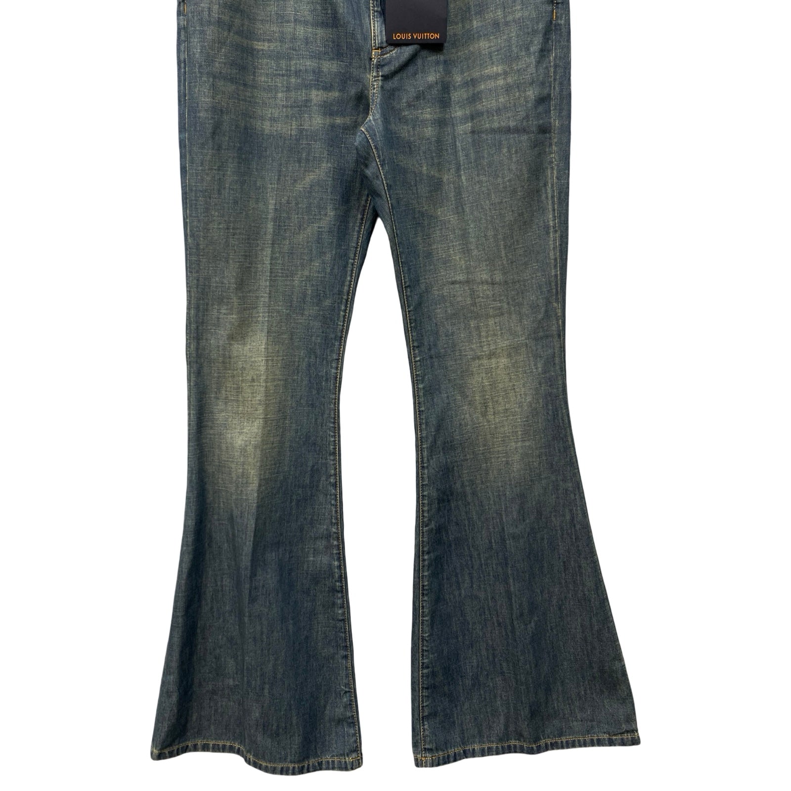 LOUIS VUITTON 2024AW Embellished Flared Cotton Chambray Pants 1AFYNP Size 29