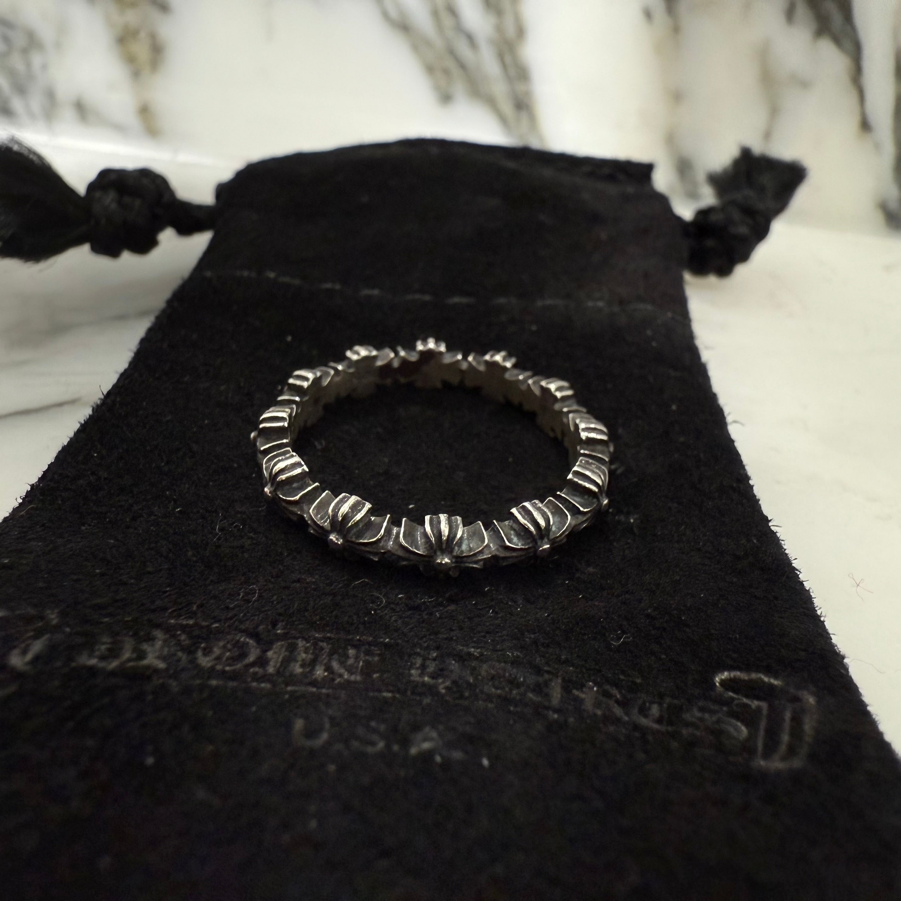 CHROME HEARTS Tiny E CH Band Sliver Ring Size 14号 クロムハーツ タイニーE CHバンド シルバーリング 14号