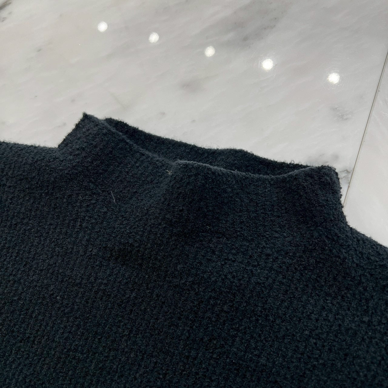 CHROME HEARTS Harako Leather Cross Patch Turtleneck Knit Sweater Size M/L クロムハーツ ハラコレザー クロスパッチ タートルネック ニットセーター サイズM/L