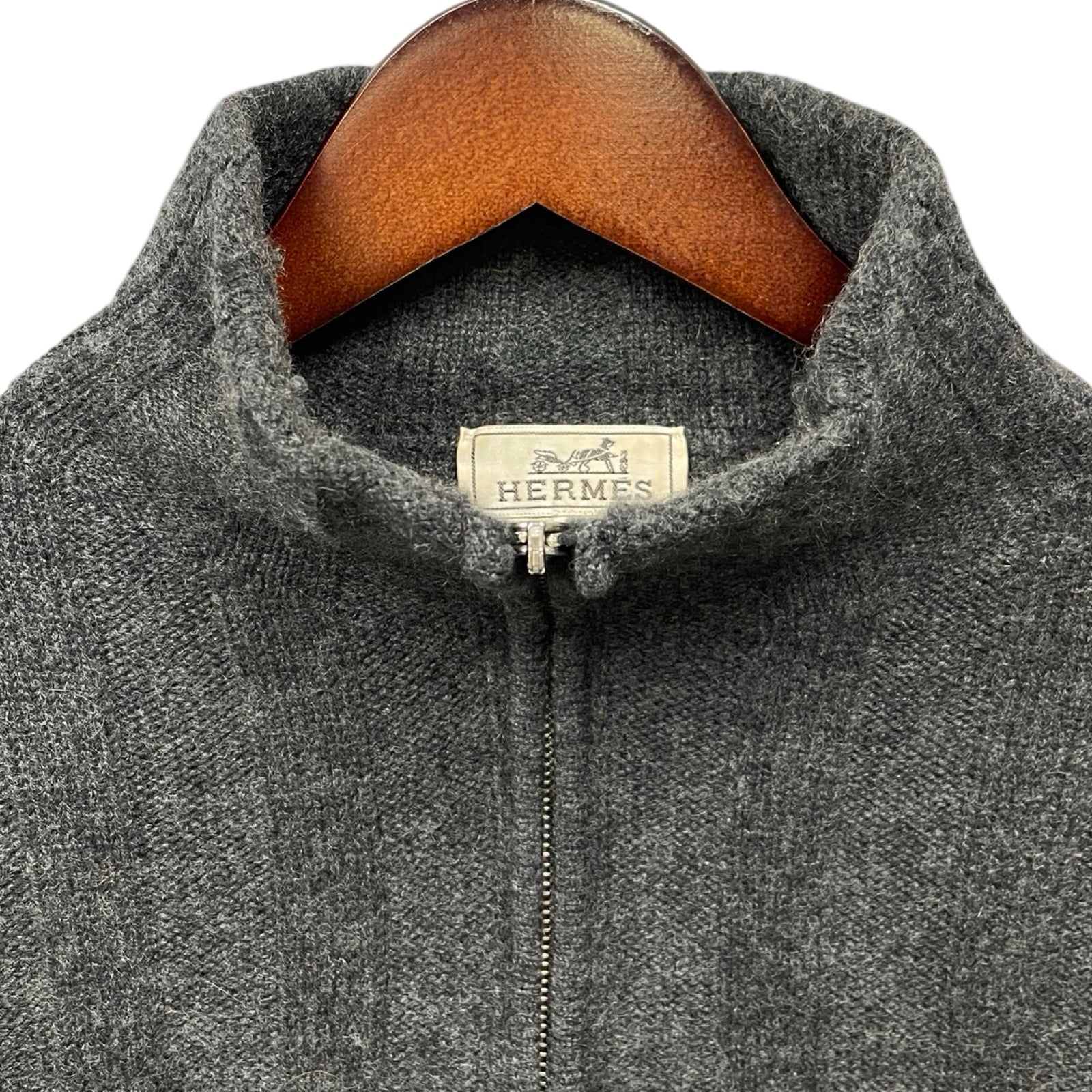 HERMES Half-Zip Cashmere Sweater Size XL