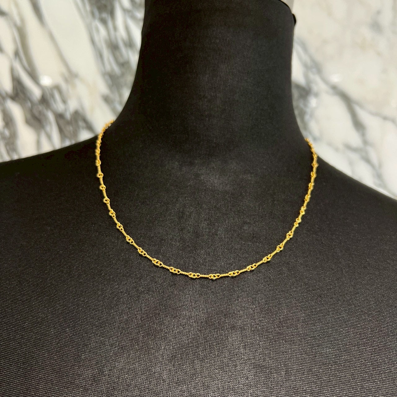 CHROME HEARTS 22K Twist Chain Necklace Size 18 Inch クロムハーツ 22K ツイストチェーン ネックレス サイズ 18インチ