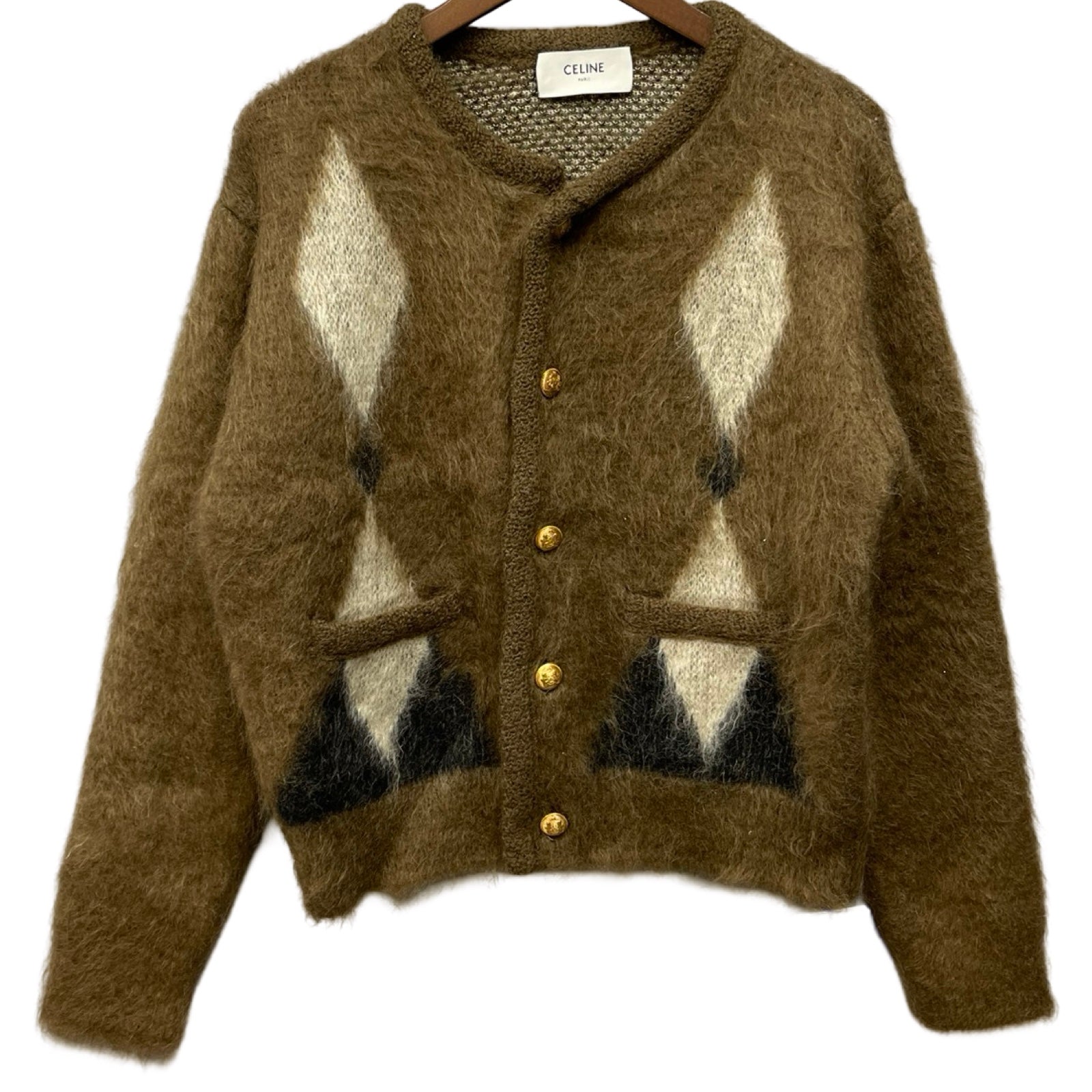 CELINE 2023AW Brushed Mohair Cardigan 2AD4S285W Size XS