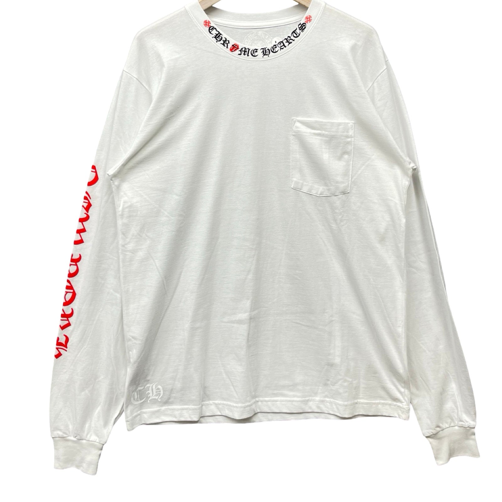 CHROME HEARTS×The Rolling Stones 2024SS Lip Tan Neck Logo Back Scroll Long Sleeve Tee Size L
