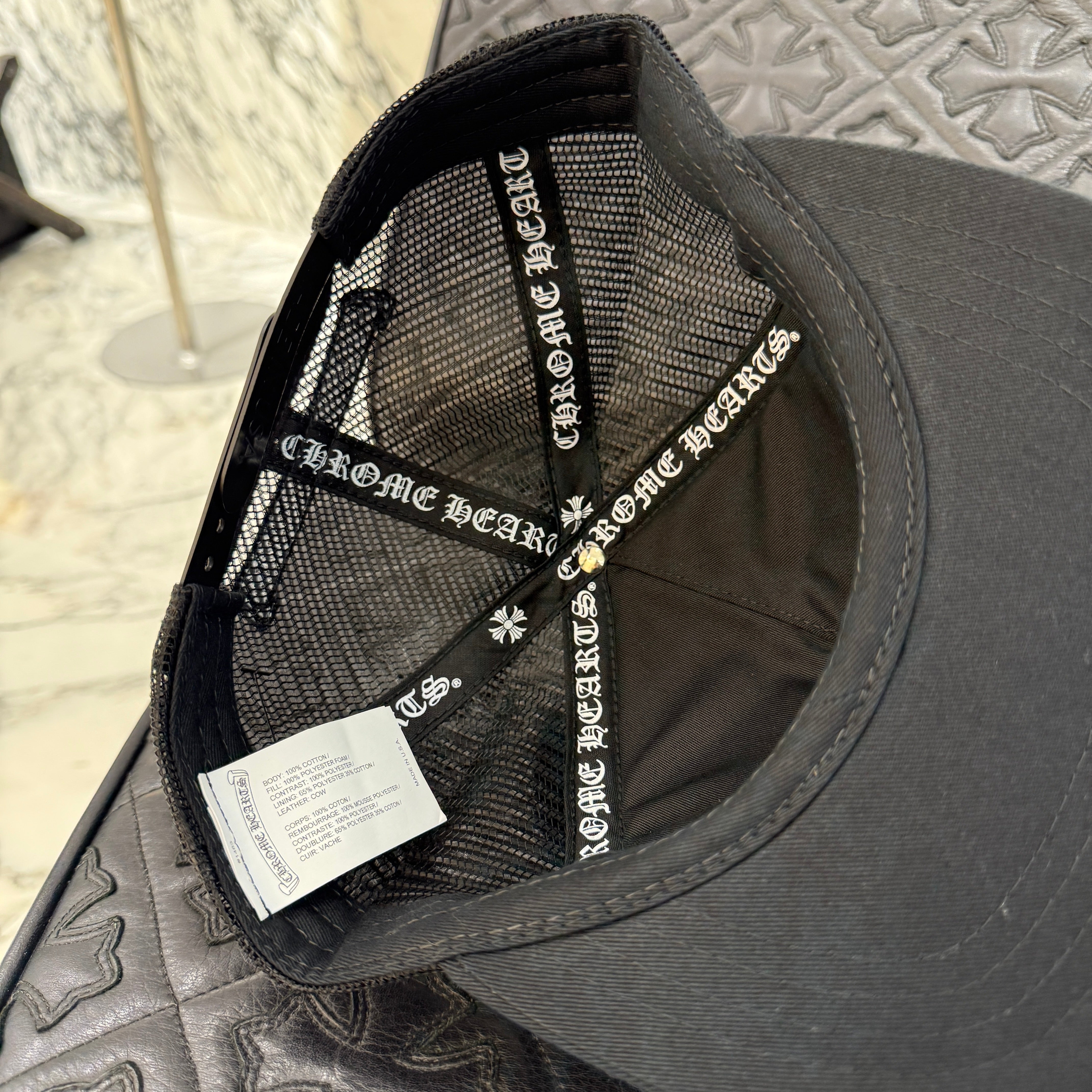 CHROME HEARTS Camo Triple Cross Leather Patch Trucker Cap ONE SIZE (51-61) クロムハーツ カモ トリプルクロス レザーパッチ トラッカーキャップ サイズONE SIZE (51-61)