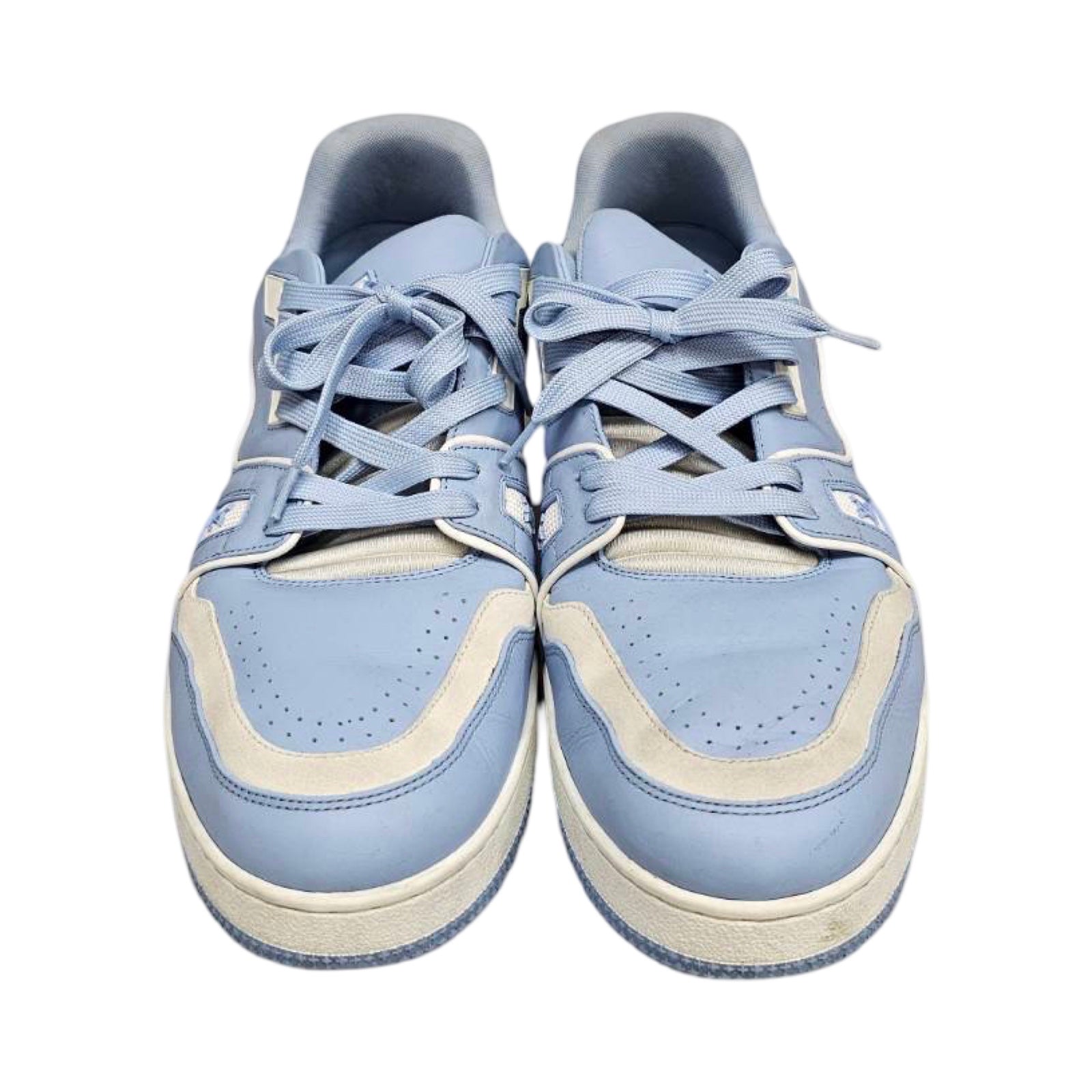 LOUIS VUITTON 2022SS LV Trainer #54 Light Blue White Sneakers 1AAHSJ Size 10 1/2
