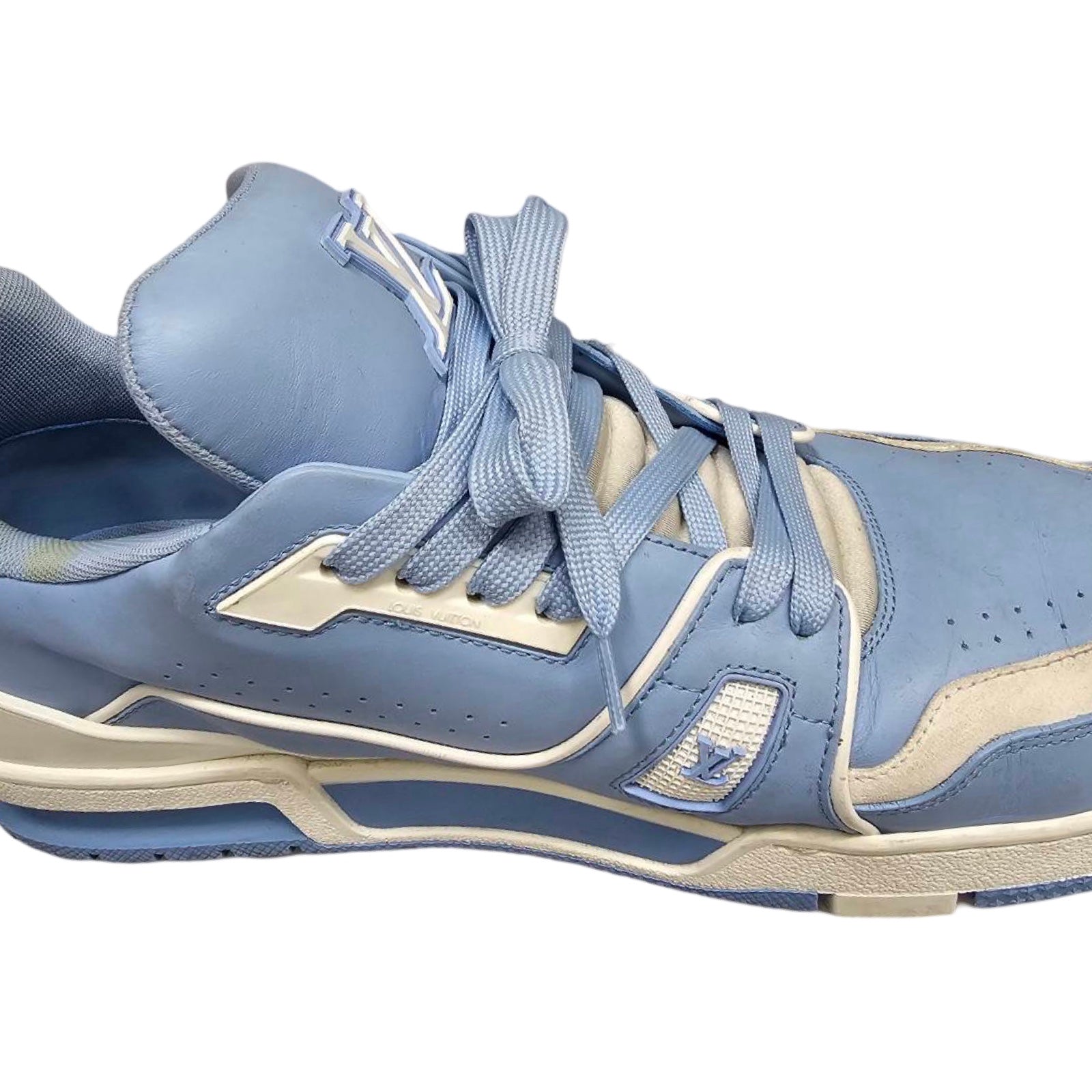 LOUIS VUITTON 2022SS LV Trainer #54 Light Blue White Sneakers 1AAHSJ Size 10 1/2