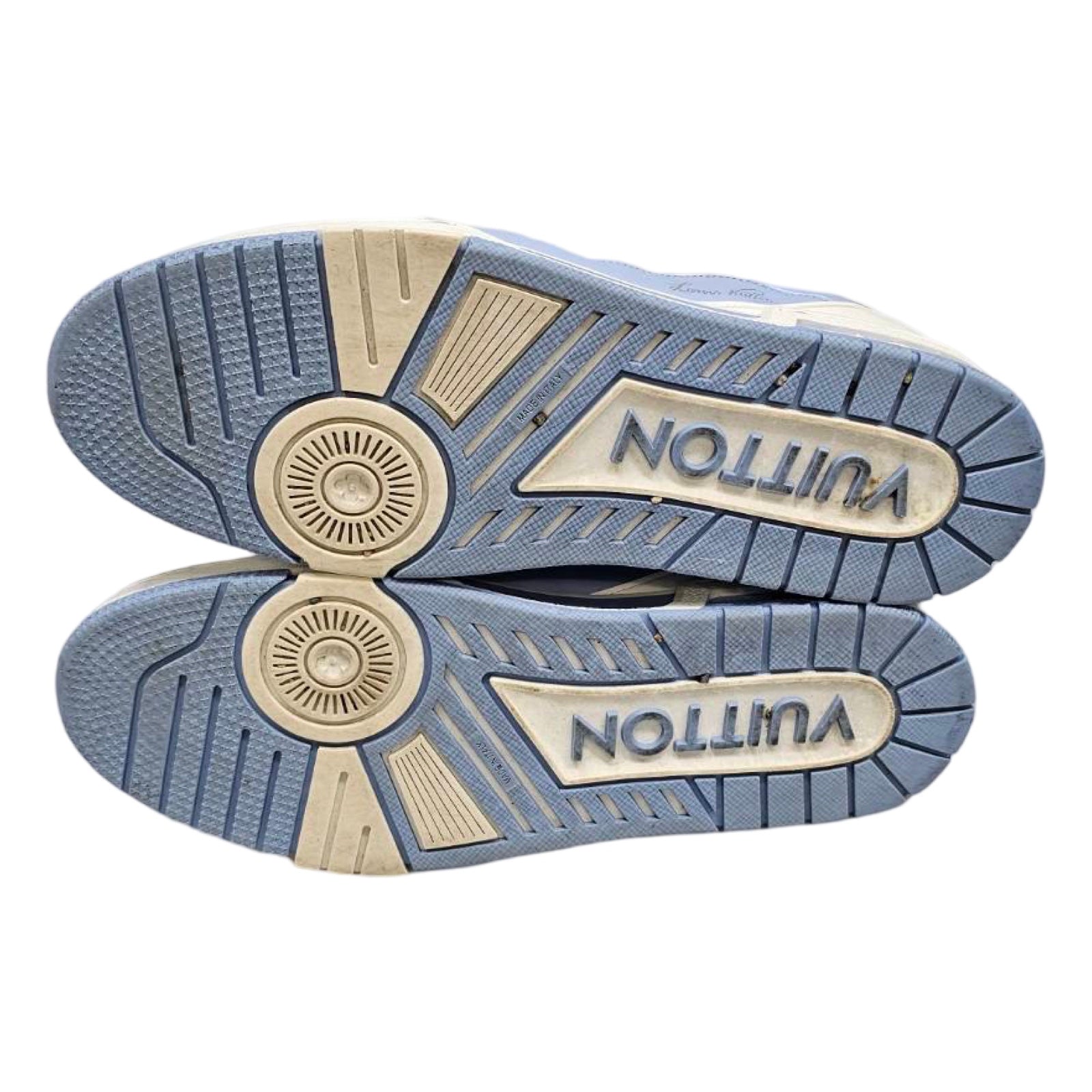 LOUIS VUITTON 2022SS LV Trainer #54 Light Blue White Sneakers 1AAHSJ Size 10 1/2