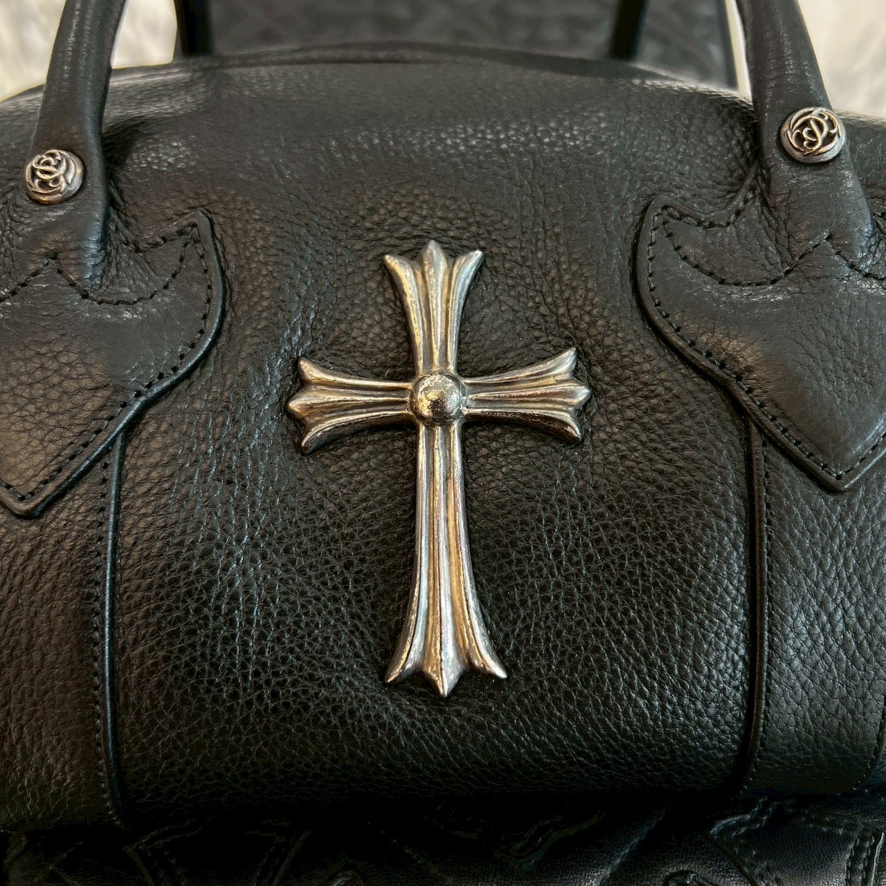 CHROME HEARTS Large Cross MONICA Leather Hand Bag クロムハーツ ラージクロス モニカ レザーハンドバッグ