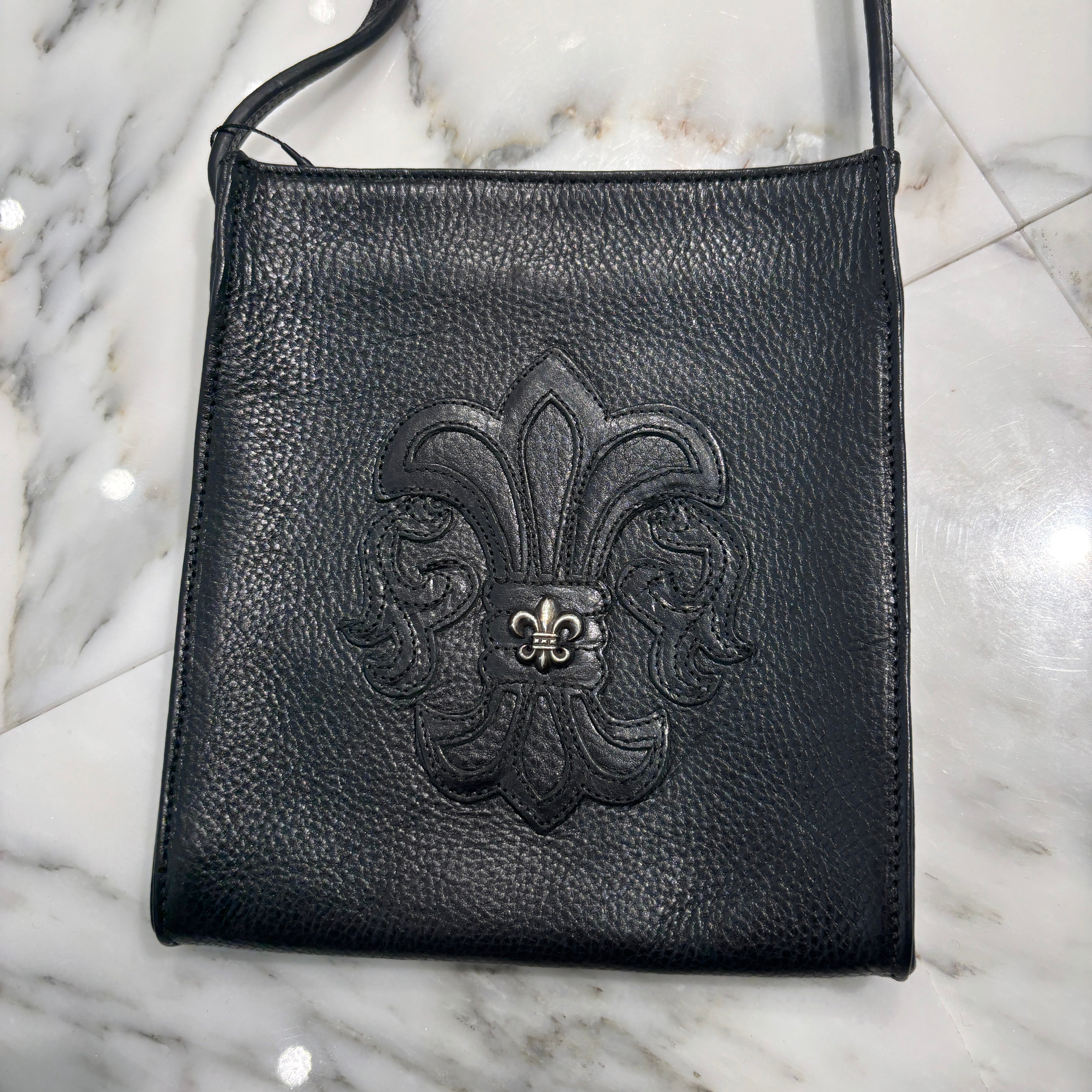 CHROME HEARTS BS Flare Square Pocket Leather Shoulder Bag クロムハ―ツ BSフレア スクエアポケット レザーショルダーバッグ