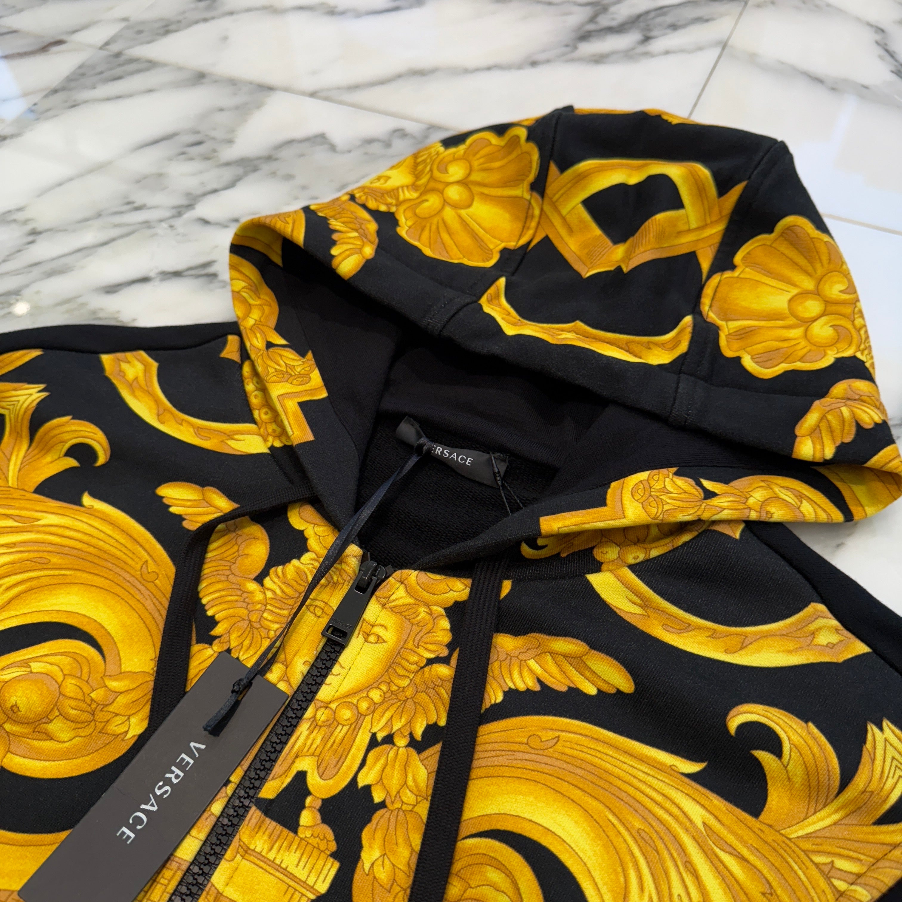 VERSACE 2023AW Barocco Medusa Print Zip Up Hoodie 1011854 1A10244 Size M ヴェルサーチェ バロッコ メデューサ プリント ジップアップフーディ サイズM