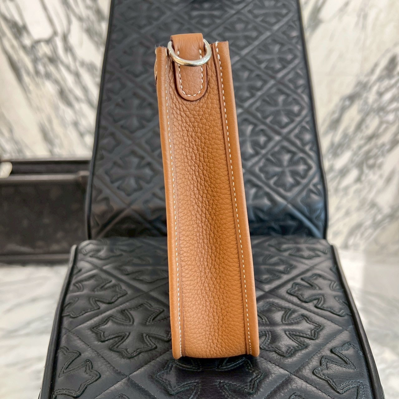 HERMES Evelyn Amazon TPM "Gold" K刻印 エルメス エブリン アマゾン TPM "ゴールド" レザーショルダーバッグ K刻印