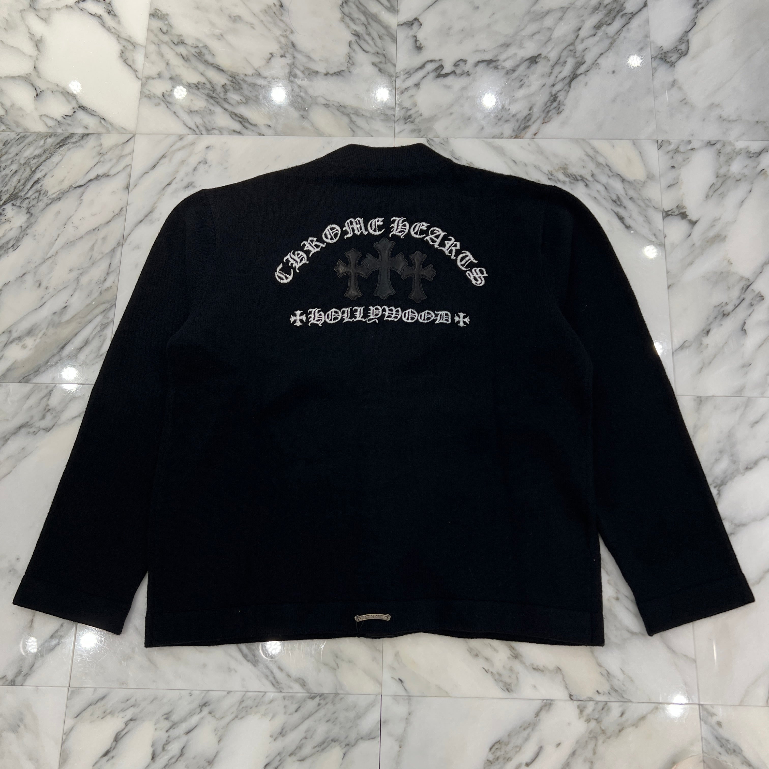 CHROME HEARTS YNOT King Taco 3 Cemetery Cross Patch Cashmere Cardigan Size L クロムハーツ ワイノット キングタコ 3セメタリークロスパッチ カシミヤカーディガン サイズL