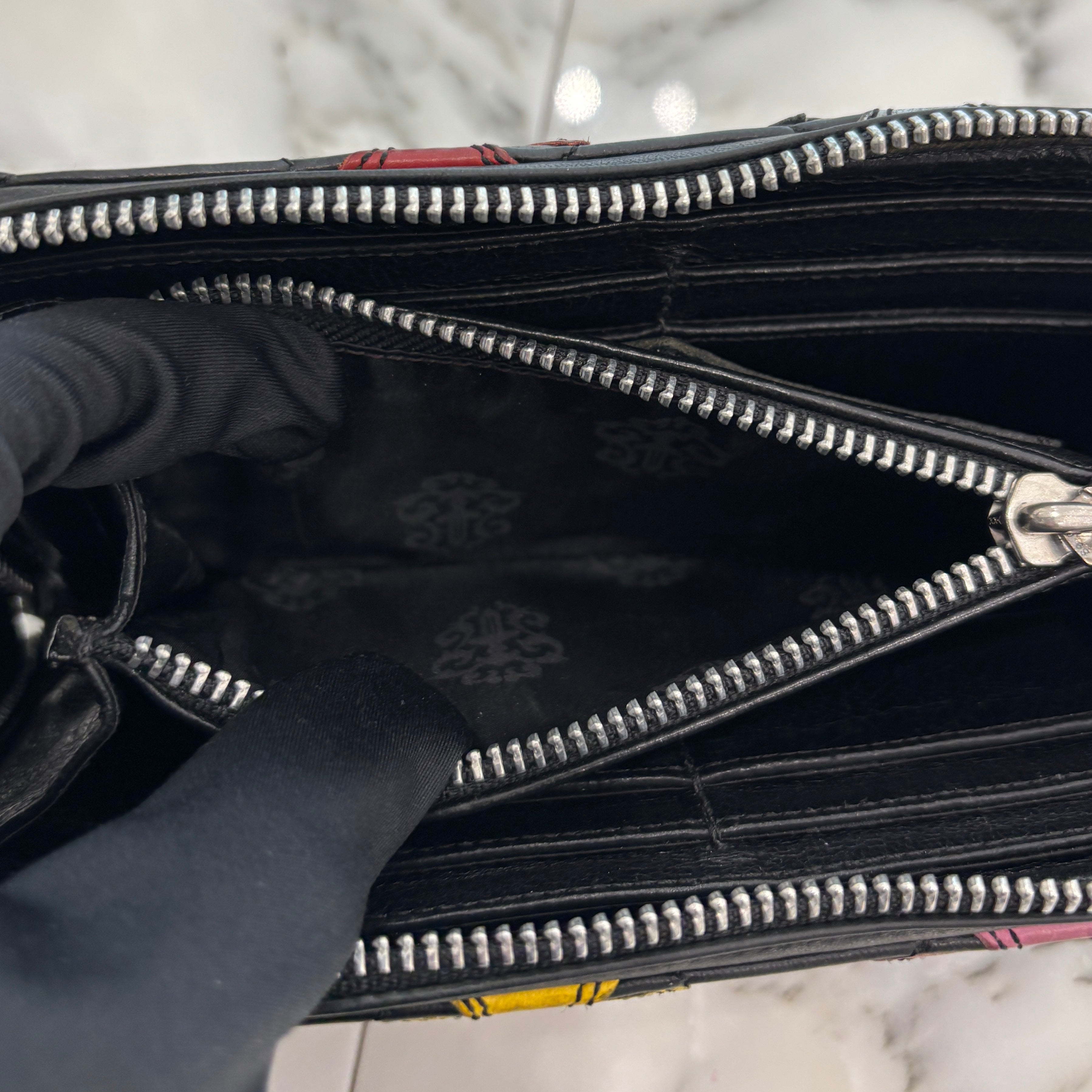 CHROME HEARTS Multi Cemetery Cross Leather Patch Quilting Wallet クロムハーツ マルチ セメタリークロス レザーパッチ キルティング風 ウォレット