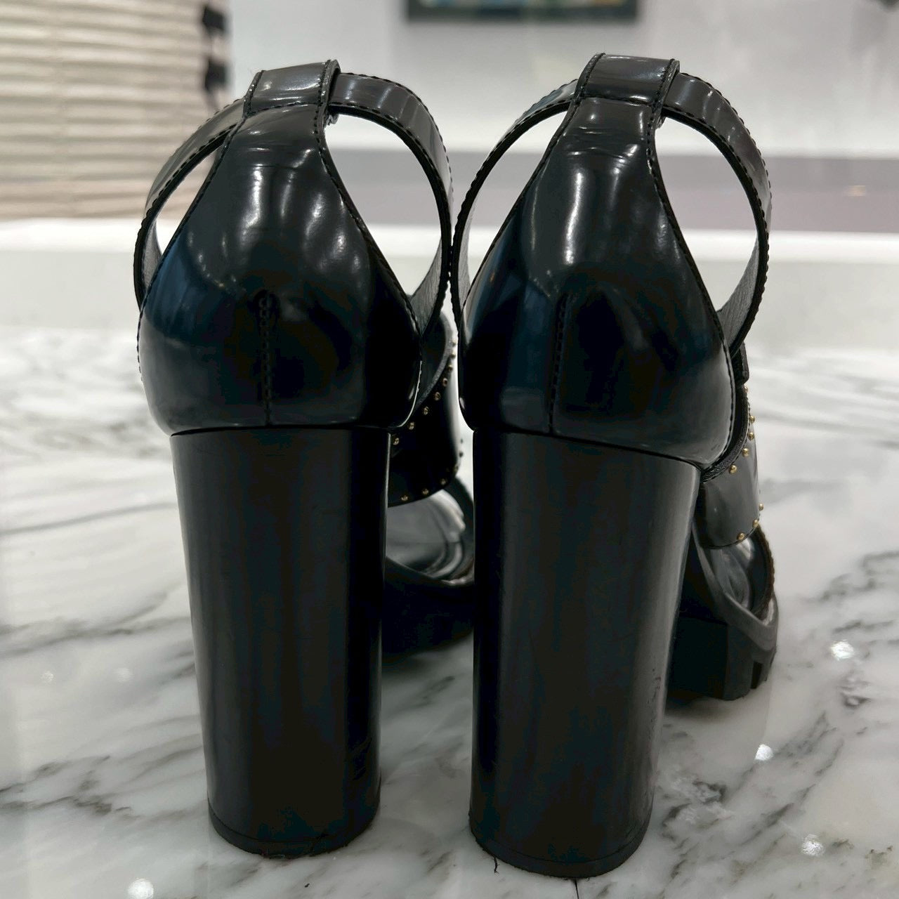 LOUIS VUITTON Star Trail Line Studded Heel Sandals NA0290 Size 38 1/2 ルイヴィトン スタートレイルラインスタッズヒールサンダル サイズ38 1/2