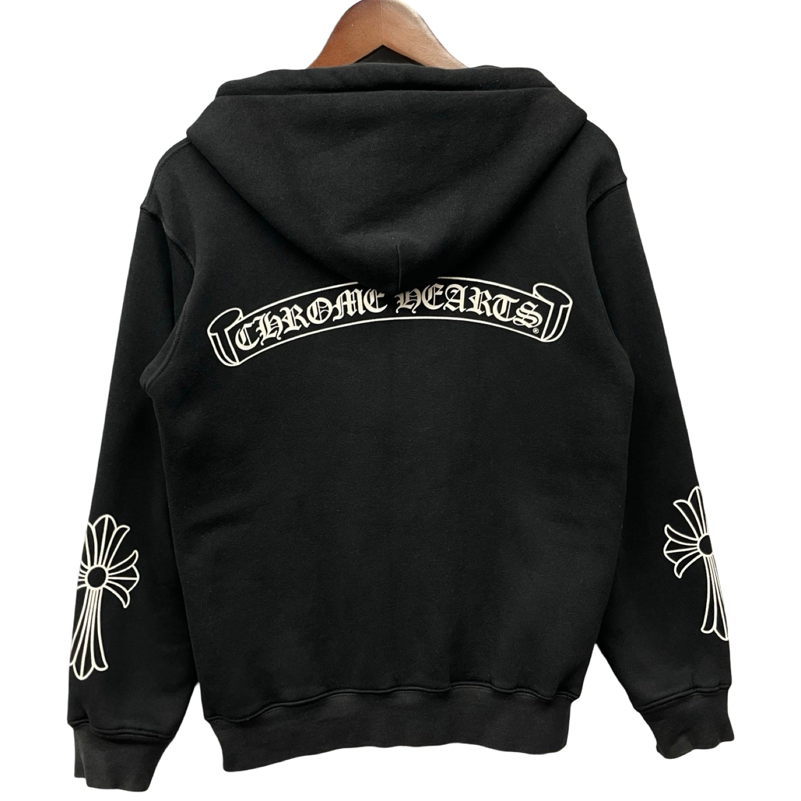 CHROME HEARTS Arm CH Plus Back Scroll Label Logo Zip Up Hoodie Size S
