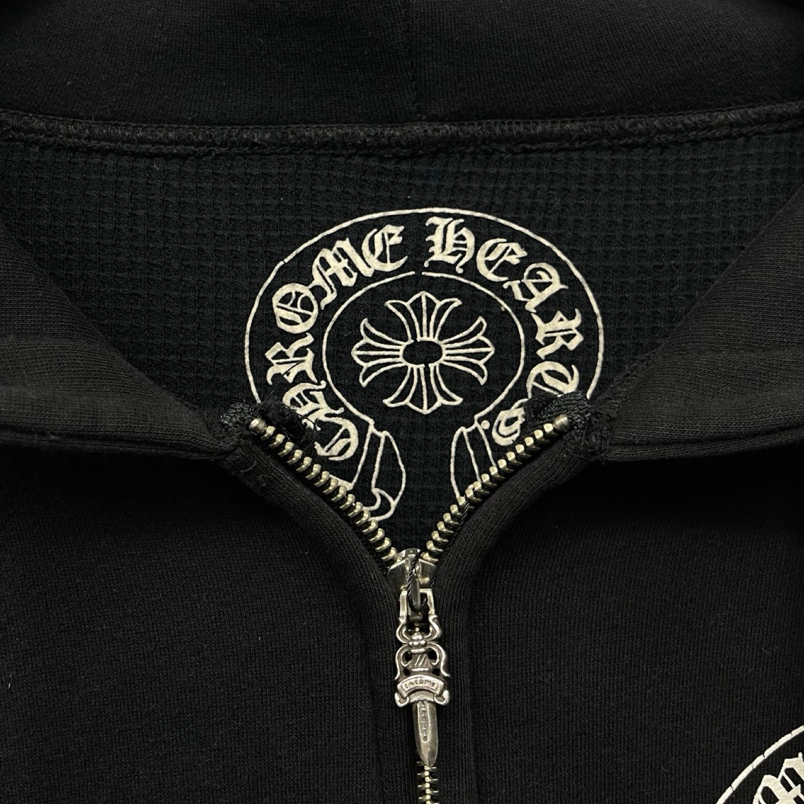CHROME HEARTS Arm CH Plus Back Scroll Label Logo Zip Up Hoodie Size S
