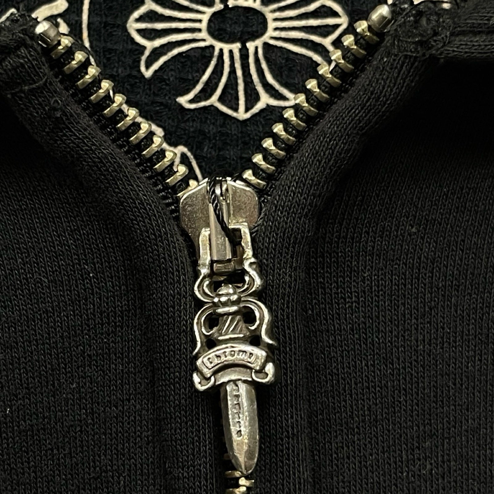 CHROME HEARTS Arm CH Plus Back Scroll Label Logo Zip Up Hoodie Size S