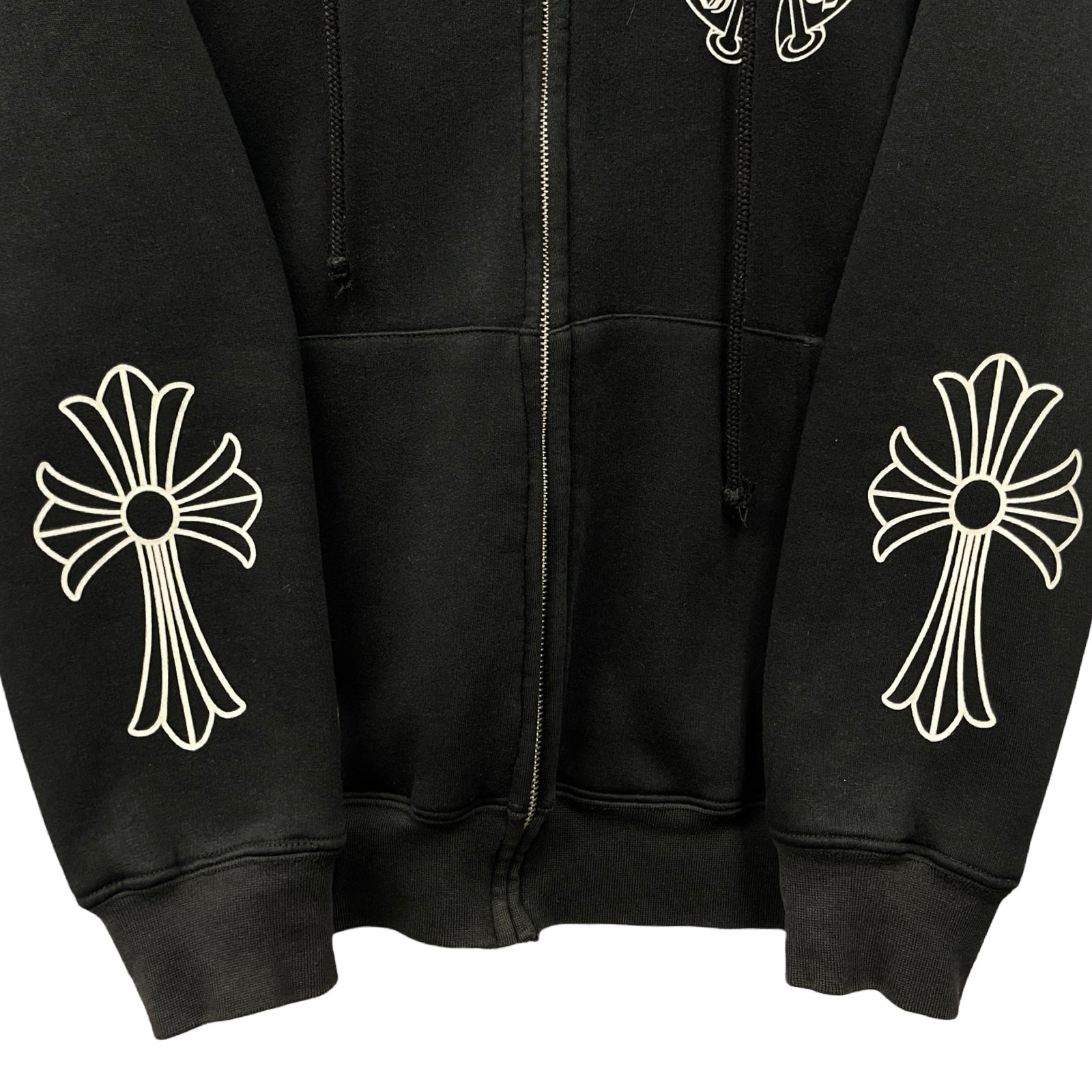 CHROME HEARTS Arm CH Plus Back Scroll Label Logo Zip Up Hoodie Size S