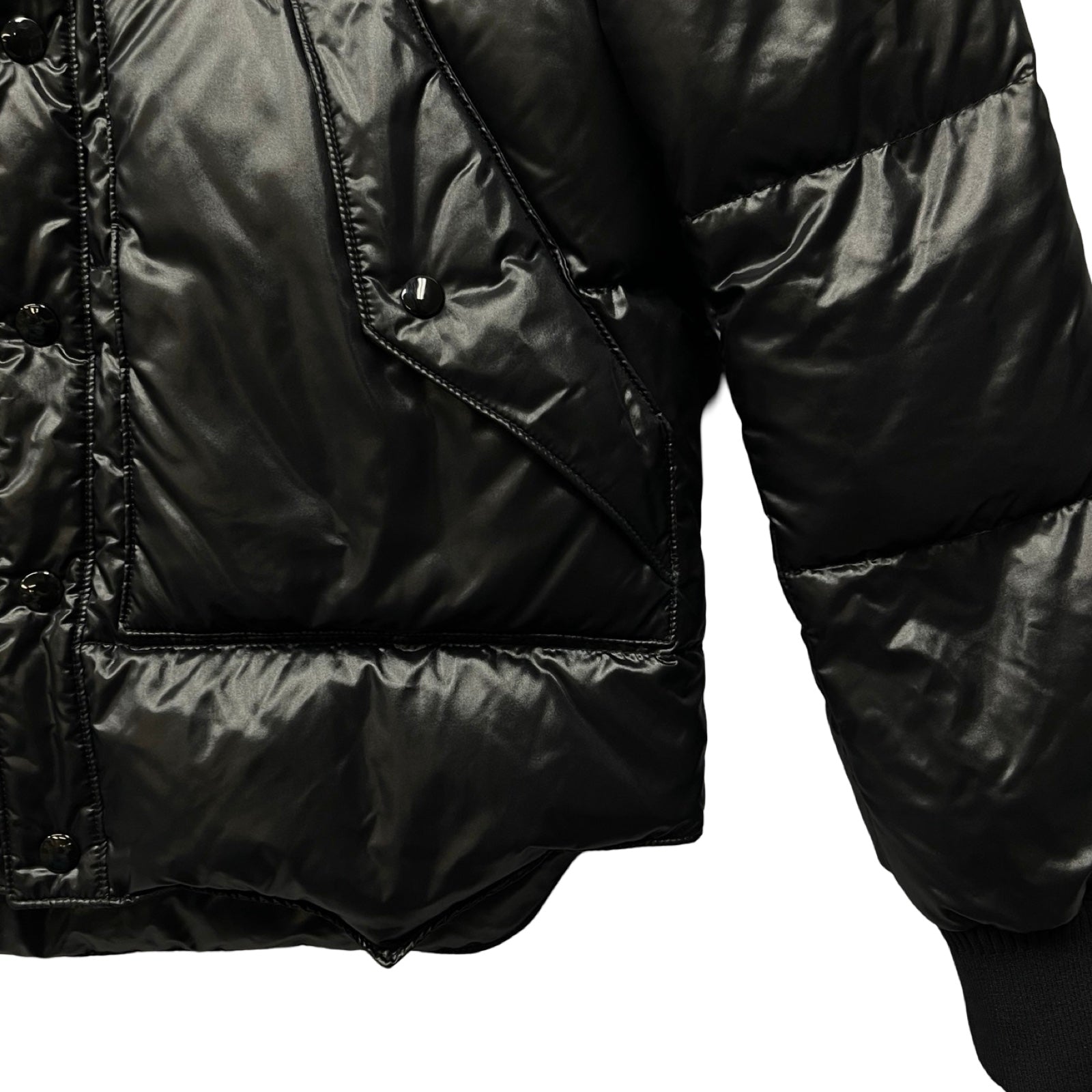 SAINT LAURENT PARIS 2013AW Leather Yoke Down Jacket 330322 Y940B Size 46