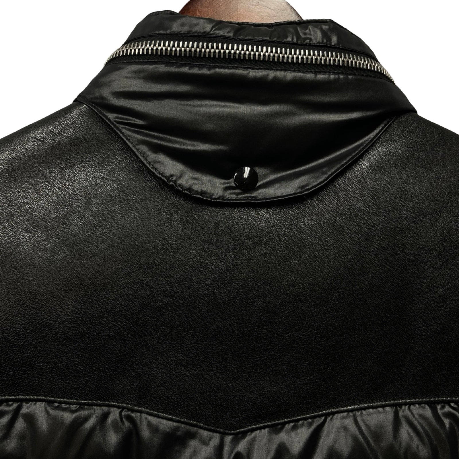 SAINT LAURENT PARIS 2013AW Leather Yoke Down Jacket 330322 Y940B Size 46