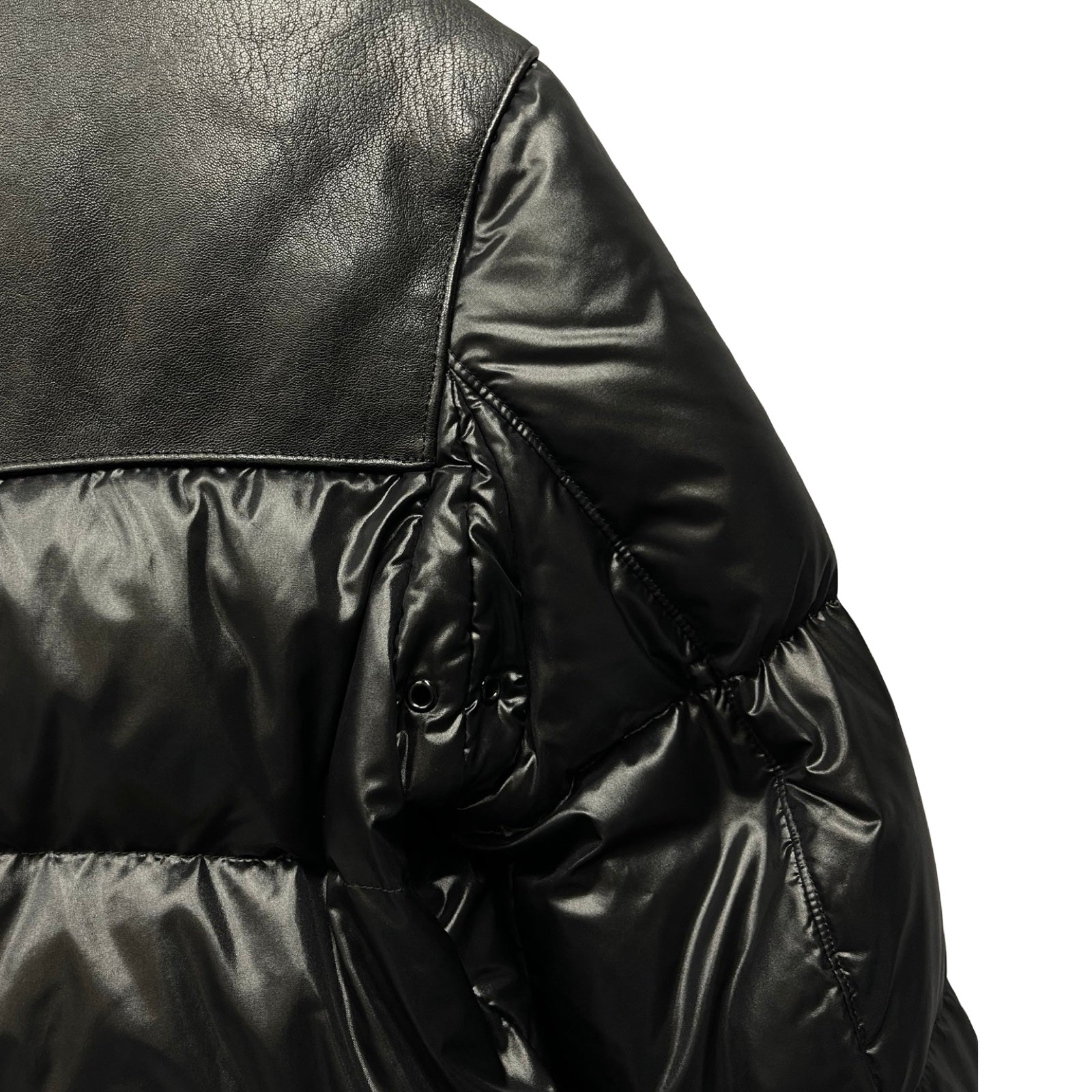 SAINT LAURENT PARIS 2013AW Leather Yoke Down Jacket 330322 Y940B Size 46