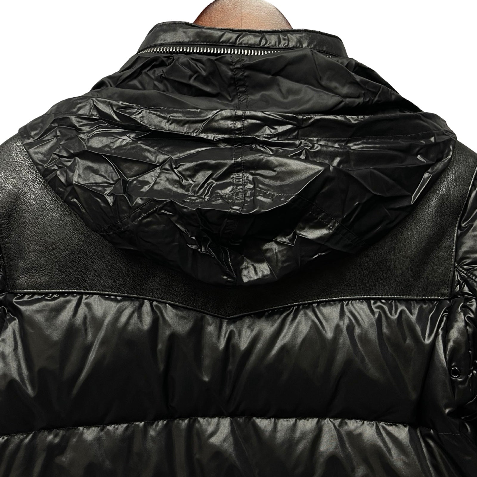 SAINT LAURENT PARIS 2013AW Leather Yoke Down Jacket 330322 Y940B Size 46