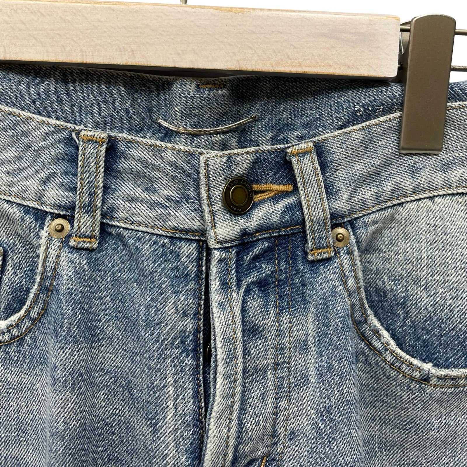 SAINT LAURENT PARIS Straight-Cut Jeans 597052 Y372Y Size 27