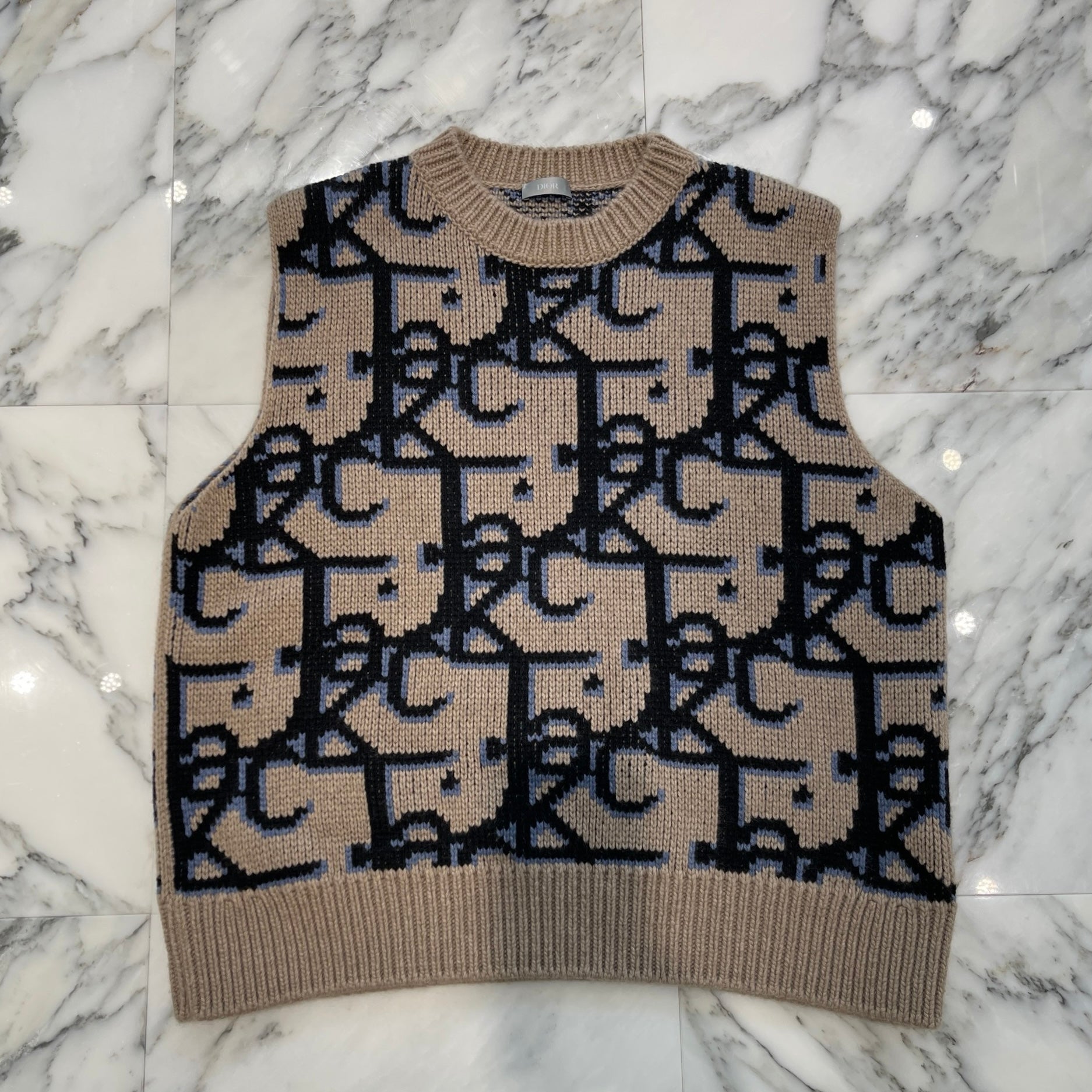 DIOR × CACTUS JACK 2022SS Oversized Sleeveless Sweater 283M654AT357 Size XL ディオール × カクタスジャック オーバーサイズド スリーブレス セーター サイズXL