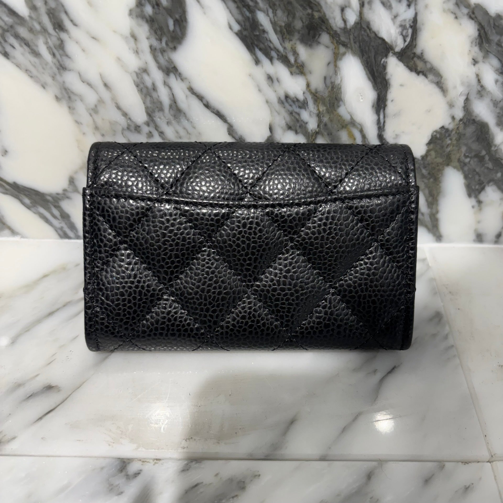 CHANEL Coco Mark Caviar Skin Leather Card Case シャネル ココマーク