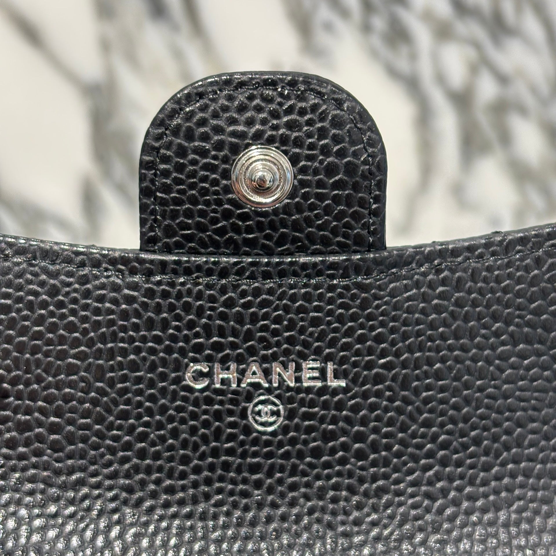 CHANEL Coco Mark Caviar Skin Leather Card Case シャネル ココマーク