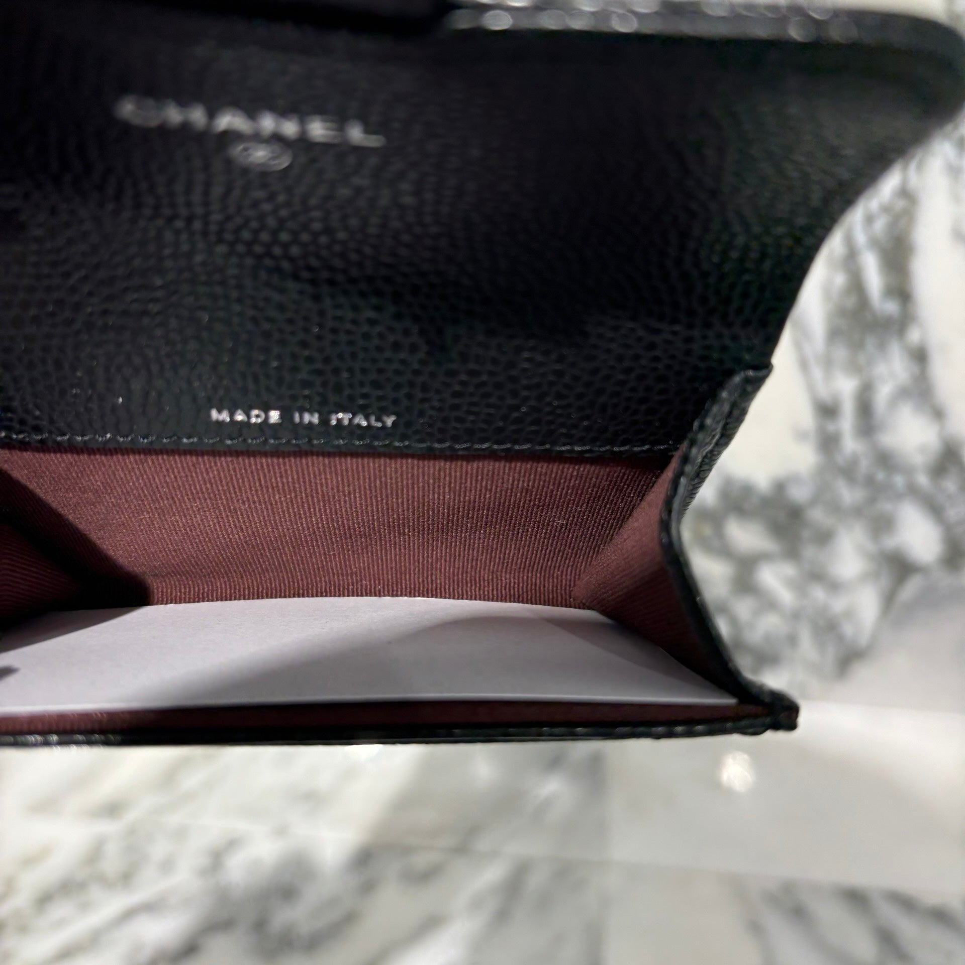 CHANEL Coco Mark Caviar Skin Leather Card Case シャネル ココマーク