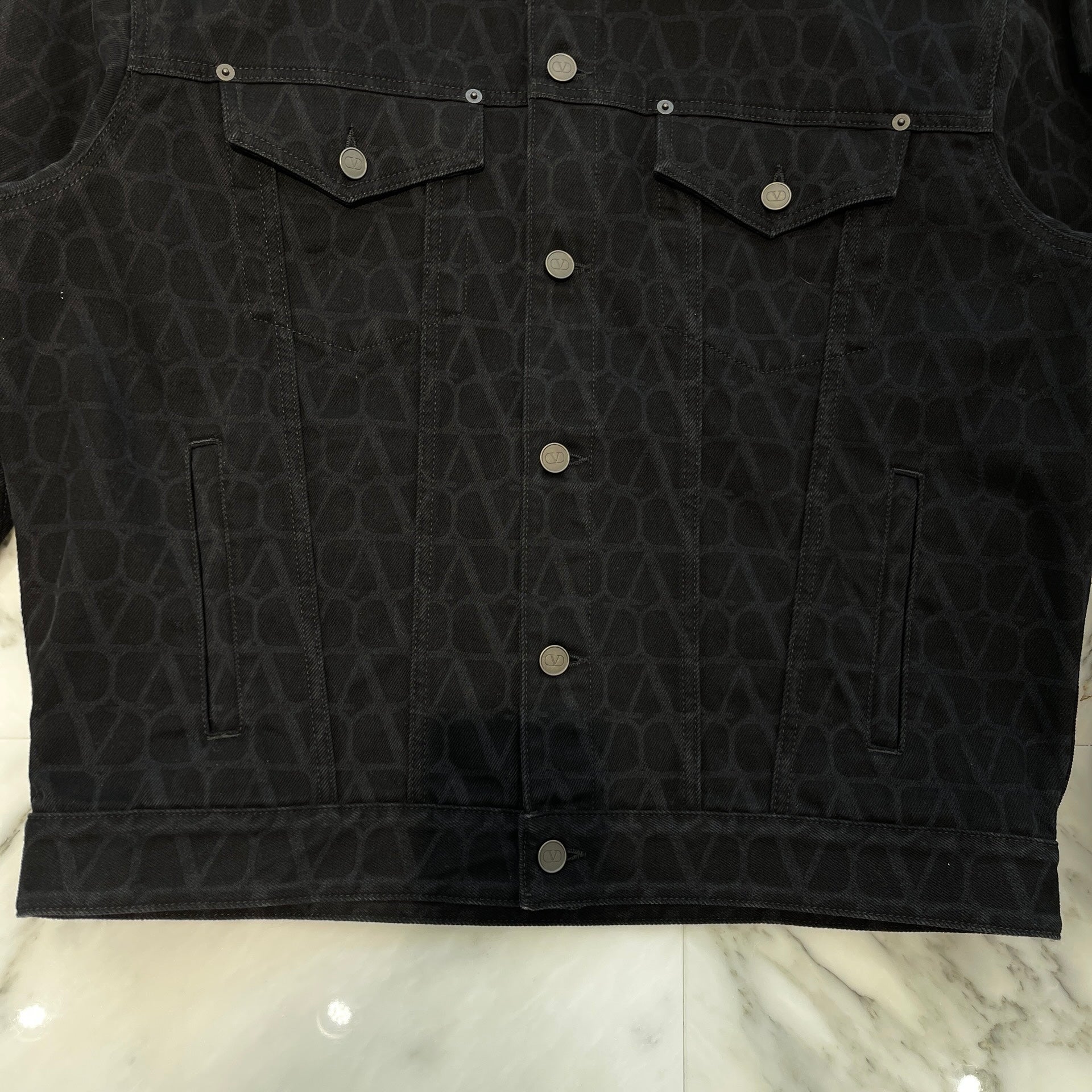 VALENTINO 2023AW Toile Iconograph Print Denim Jacket VDC03C9L8_0NO ヴァレンティノ トワル イコノグラフプリント デニムジャケット サイズ-