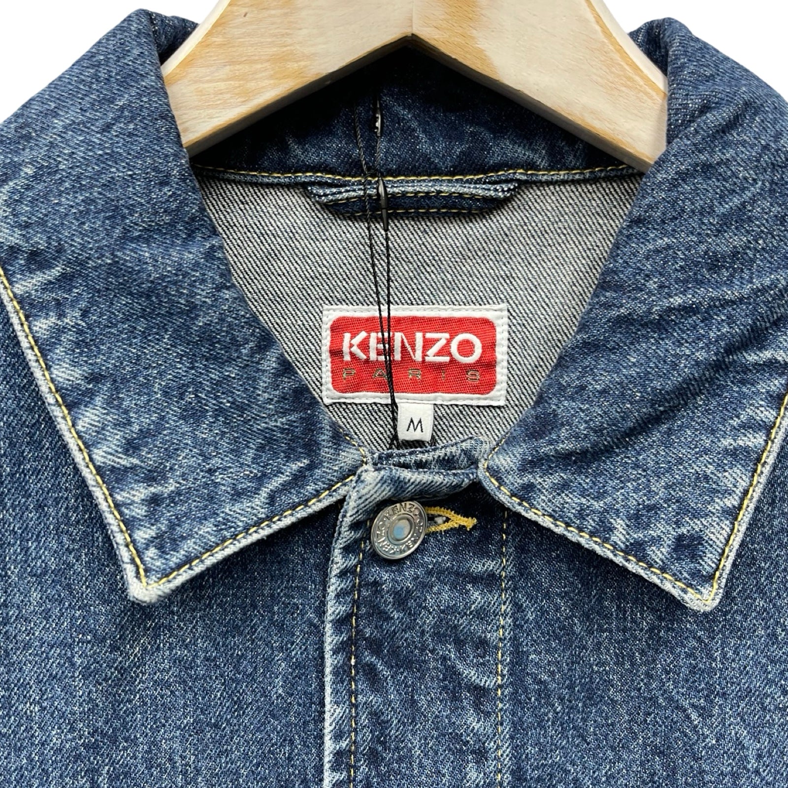 KENZO 2022SS Boke Flower Embroidered Denim Trucker Jacket FC55DV301CEI Size M