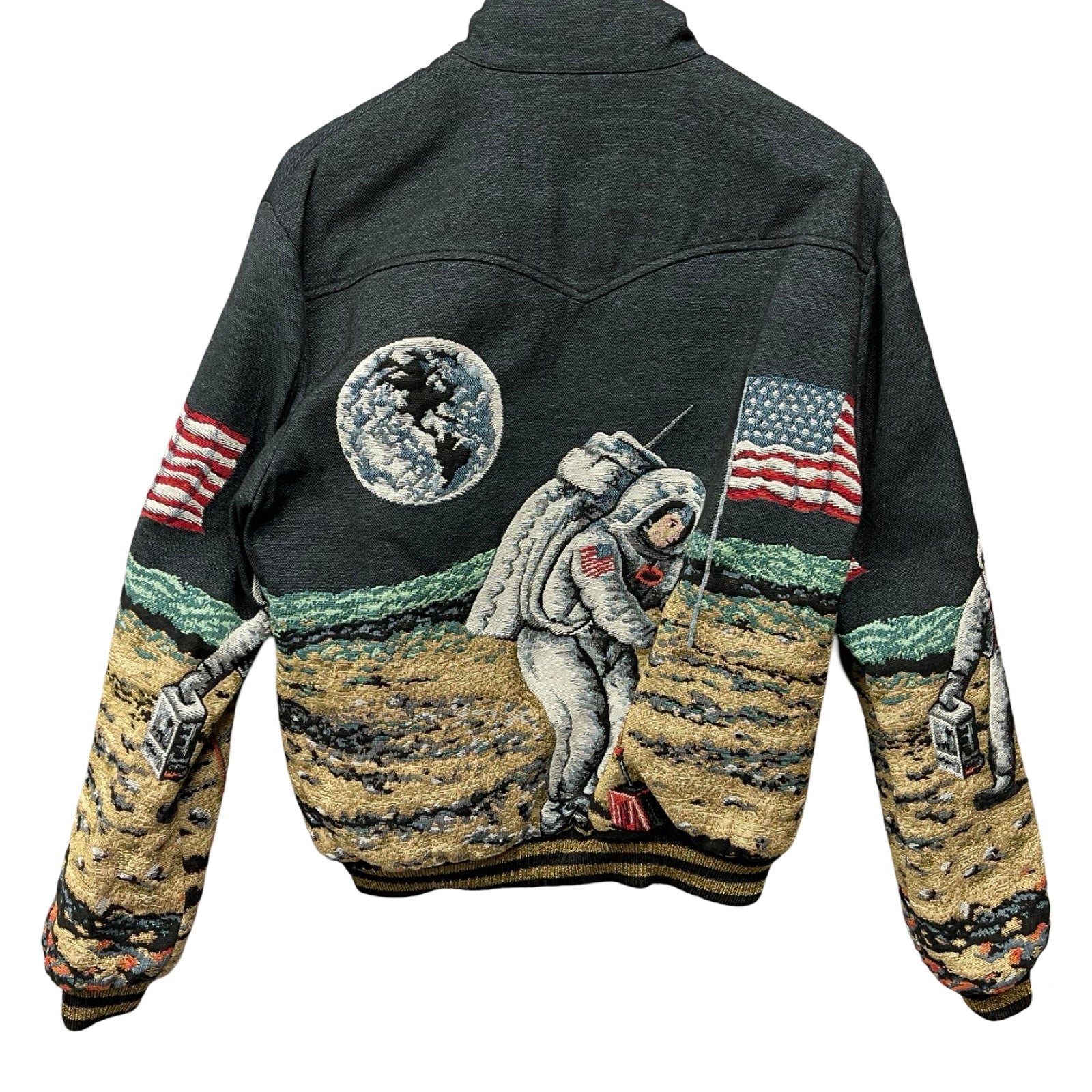 SAINT LAURENT PARIS 2016SS Moon Discovery Astronaut Print Jacquard Jacket 419644 Y565K Size 44