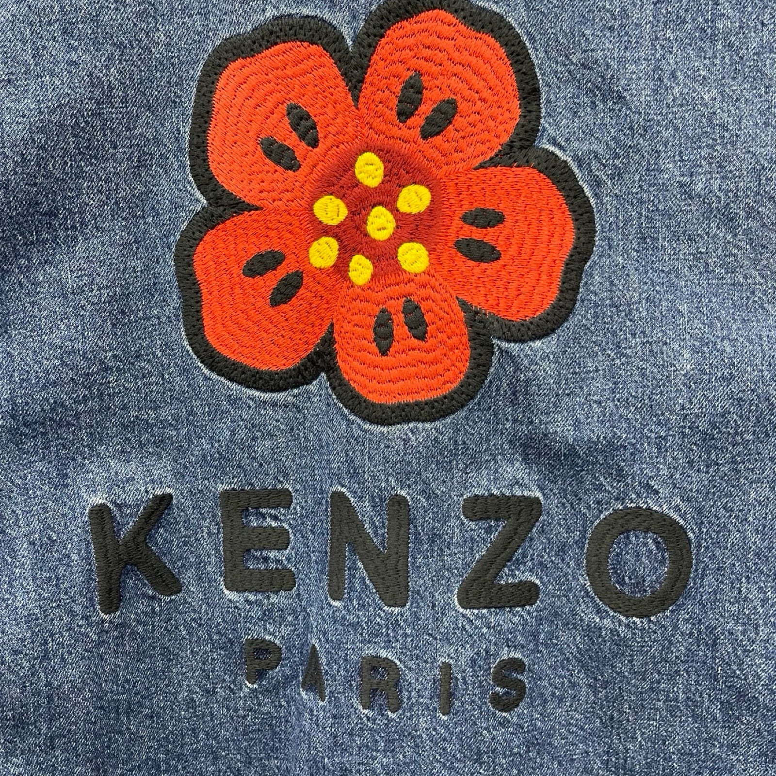 KENZO 2022SS Boke Flower Embroidered Denim Trucker Jacket FC55DV301CEI Size M