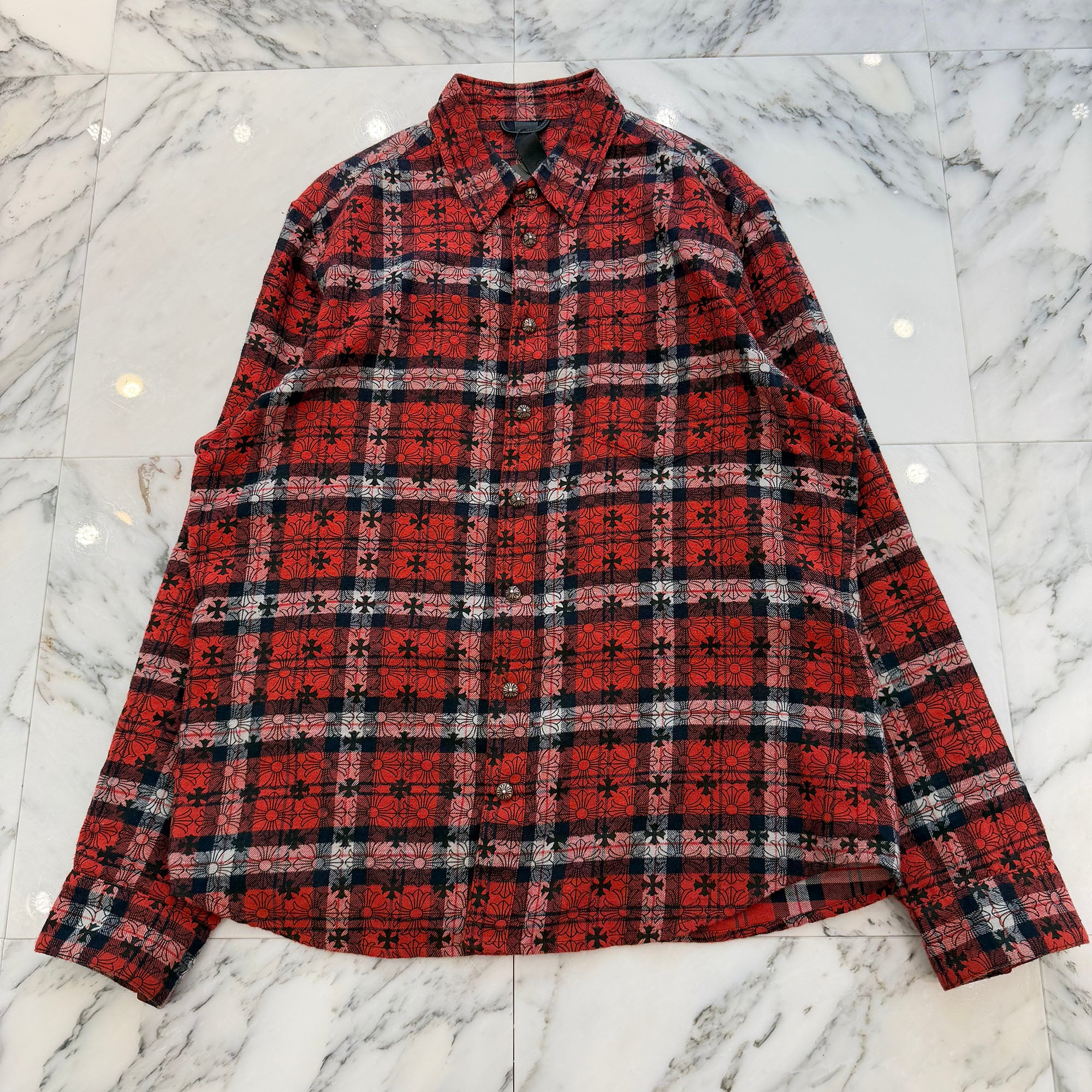CHROME HEARTS Y NOT Loose Ends Check Shirt Size XL クロムハーツ ワイノット ルーズエンド チェックシャツ サイズXL