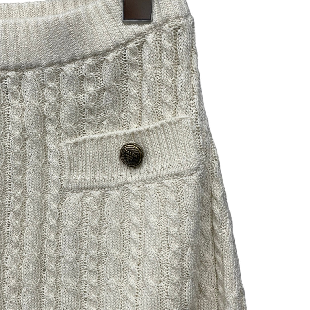 PRADA 2023SS Cable Knit Cotton Skirt 21421S2311204 Size 36