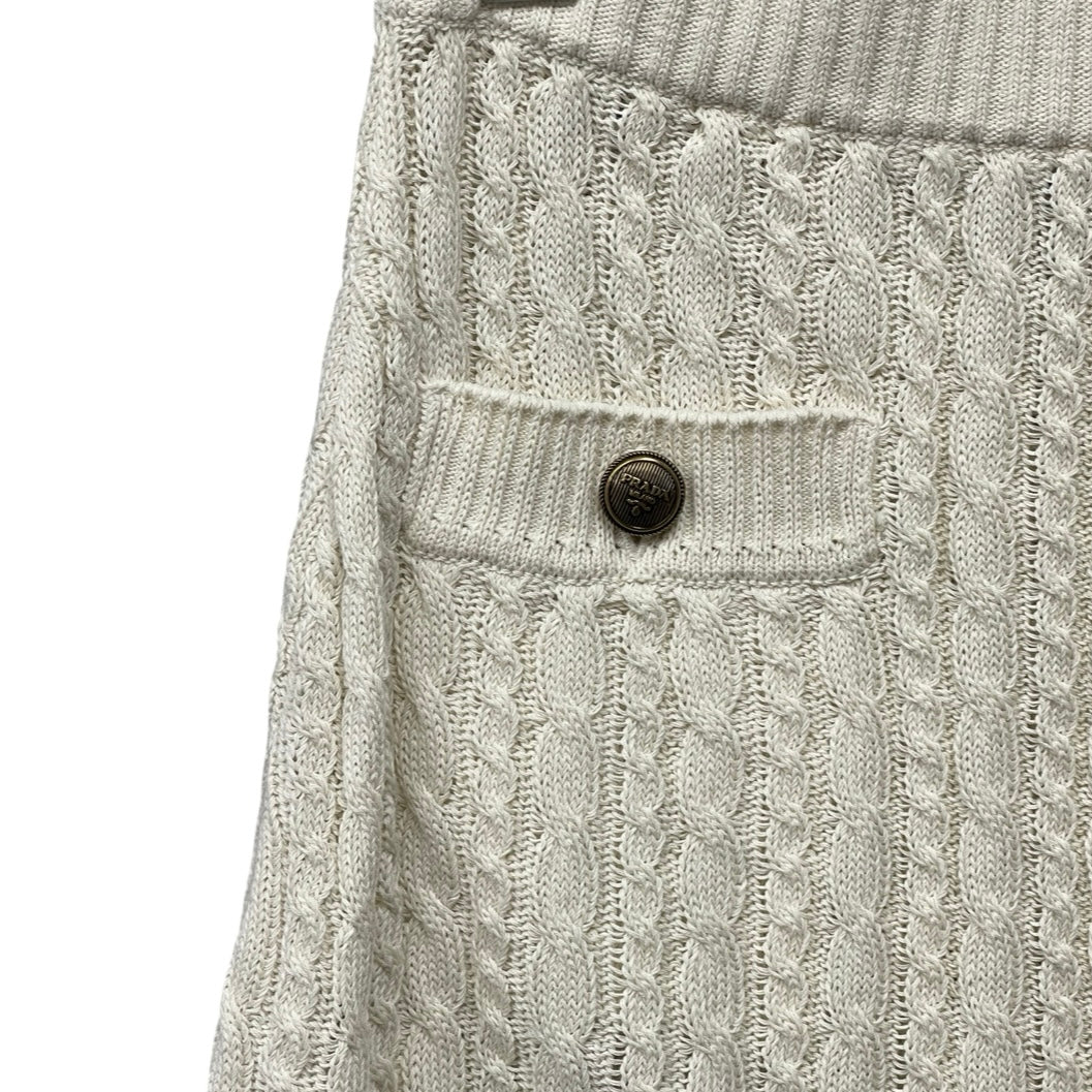 PRADA 2023SS Cable Knit Cotton Skirt 21421S2311204 Size 36
