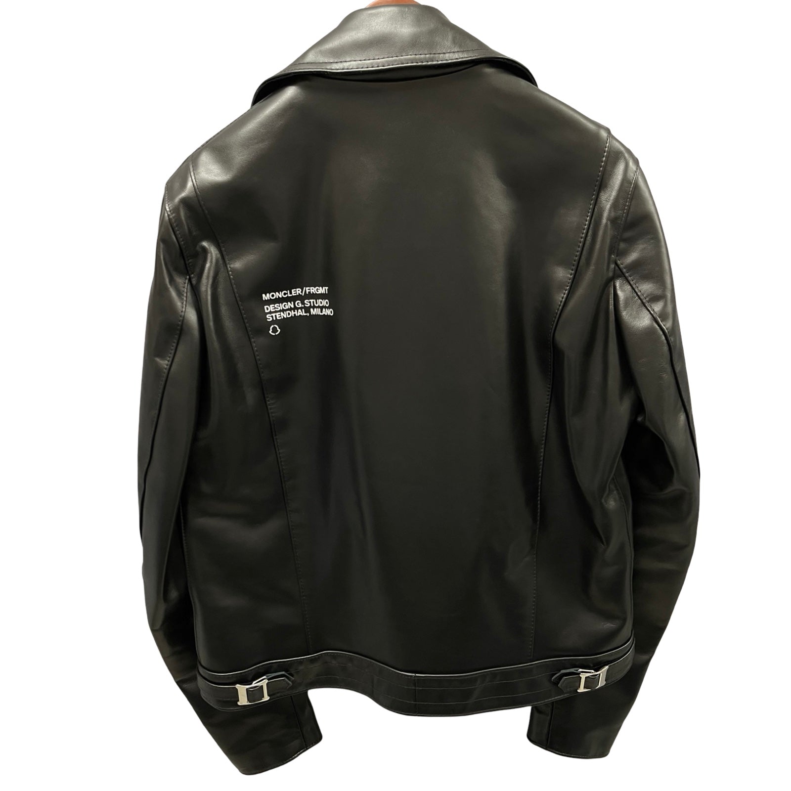 MONCLER × Lewis Leathers × FRAGMENT Dwayne Cyclone Double Leather Rider's Jacket G209U1A00022