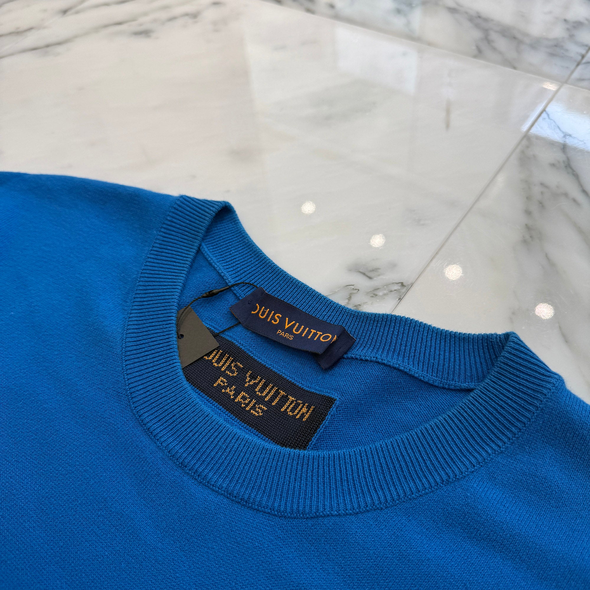 LOUIS VUITTON 2021AW Everyday LV Crewneck Short Sleeved Knit Tee HLN84W Size 4L ルイヴィトン エブリデイLV クルーネック 半袖ニットTシャツ サイズ4L