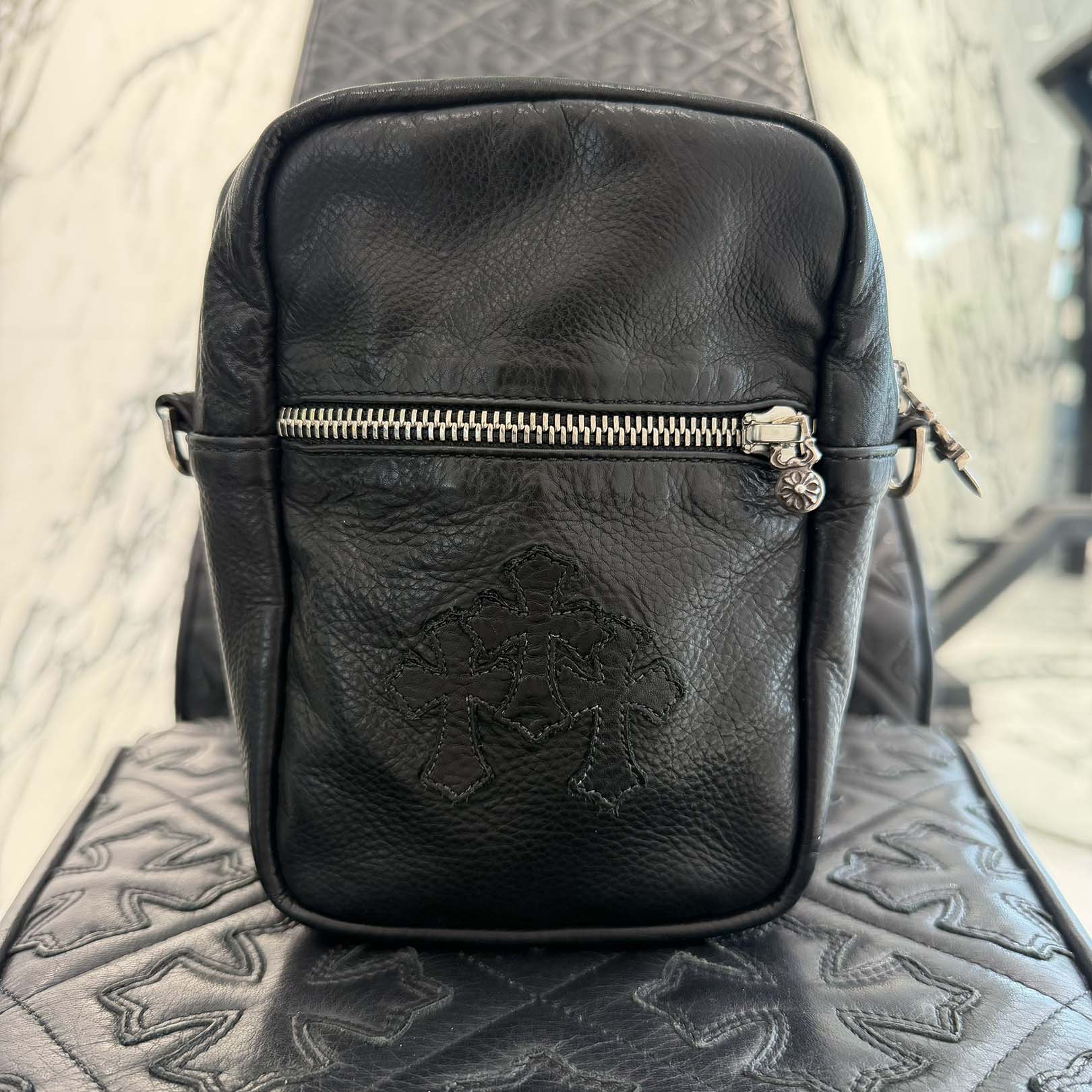 CHROME HEARTS TAKAMINI 3 Cemetery Cross Patch Shoulder Bag クロムハーツ タカミニ 3セメタリークロスパッチ ショルダーバッグ