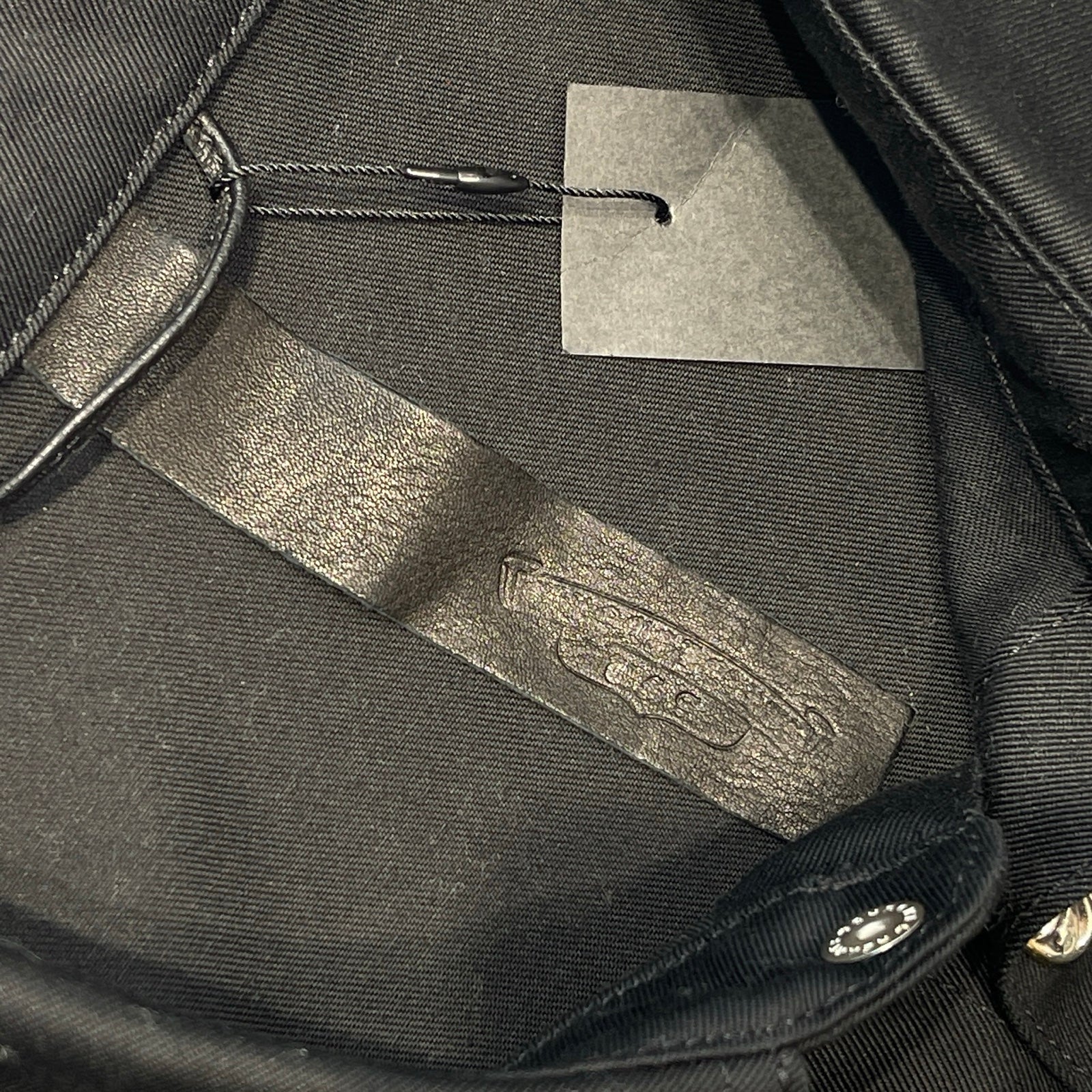 CHROME HEARTS Y NOT Leopard Leather Cross Patch WORK DOG Jacket Size XL クロムハーツ ワイノット レオパルド レザークロスパッチ ワークドッグ ジャケット サイズXL