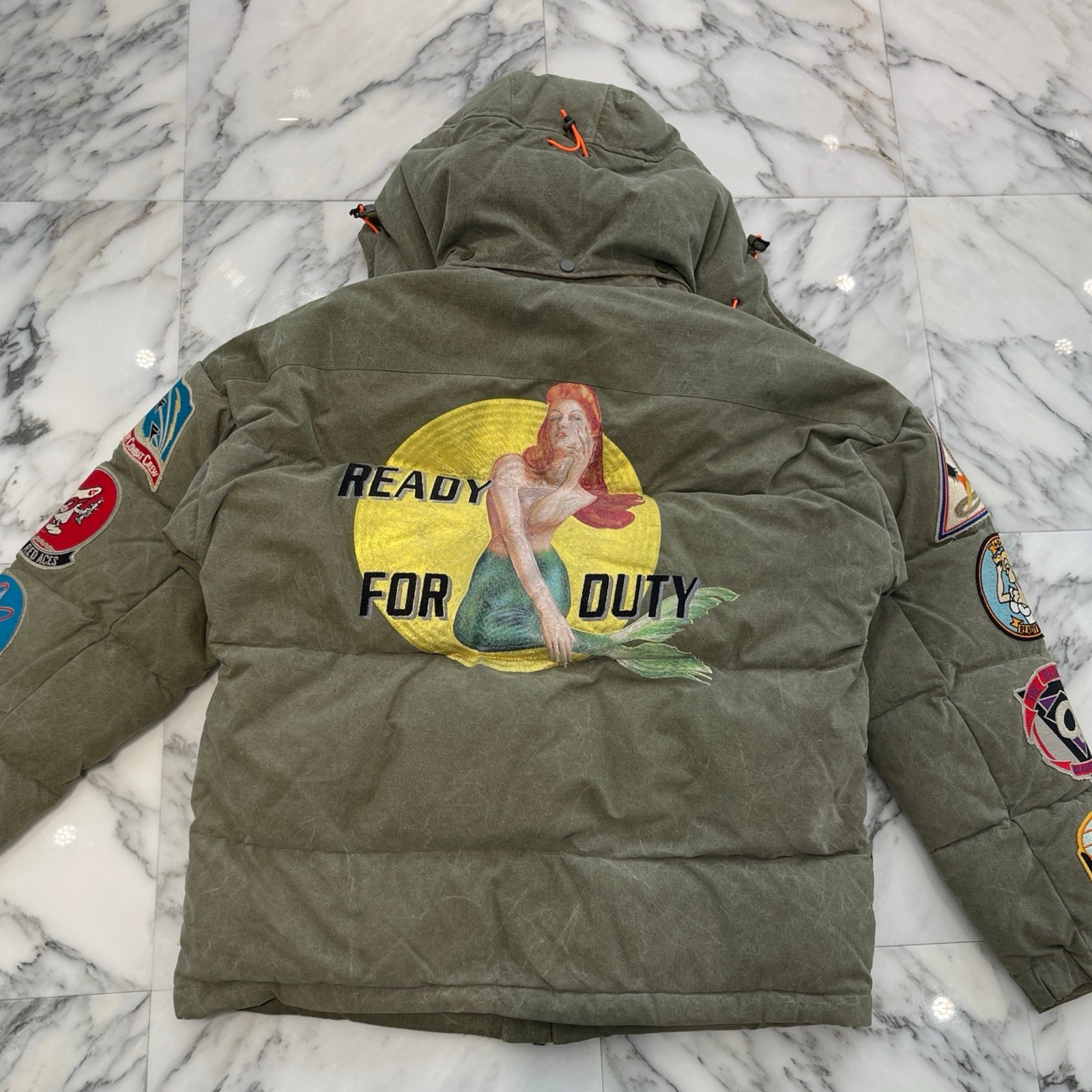 READY MADE Patch Embroidery Down Jacket RE-CO-KH-00-00-131 Size 3 レディメイド パッチ刺繍 ダウンジャケット サイズ3