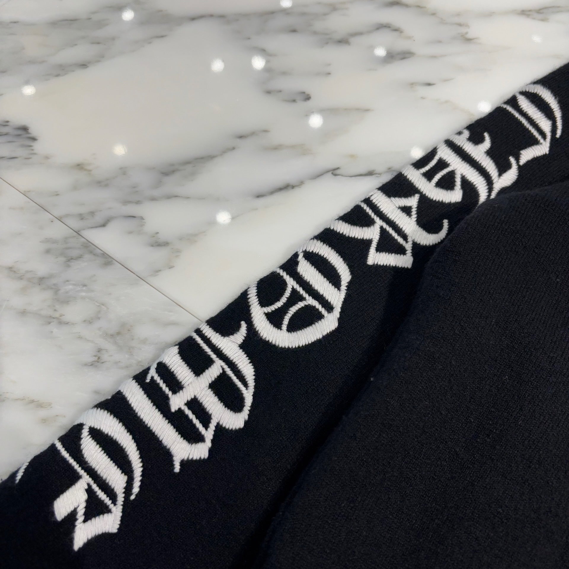 CHROME HEARTS Y NOT Cashmere Logo Embroidery Pullover Knit Hoodie Size L クロムハーツ ワイノット スローライド カシミヤ プルオーバー ニットフーディ サイズL