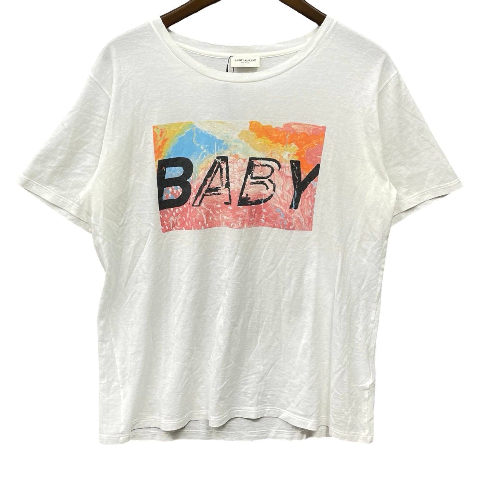 SAINT LAURENT PARIS 2016SS Baby Tee 416625 Y2WW2 Size M