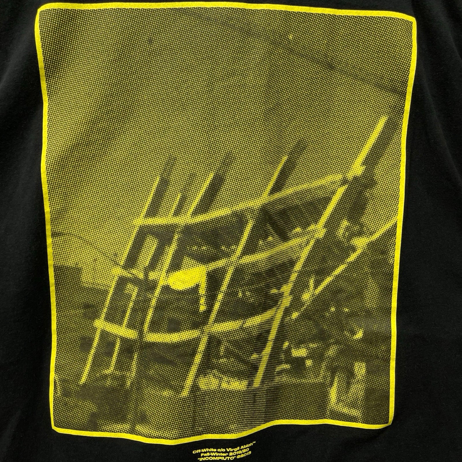 OFF-WHITE 2019AW Halftone S/S Slim Tee OMAA038E19185008 Size L