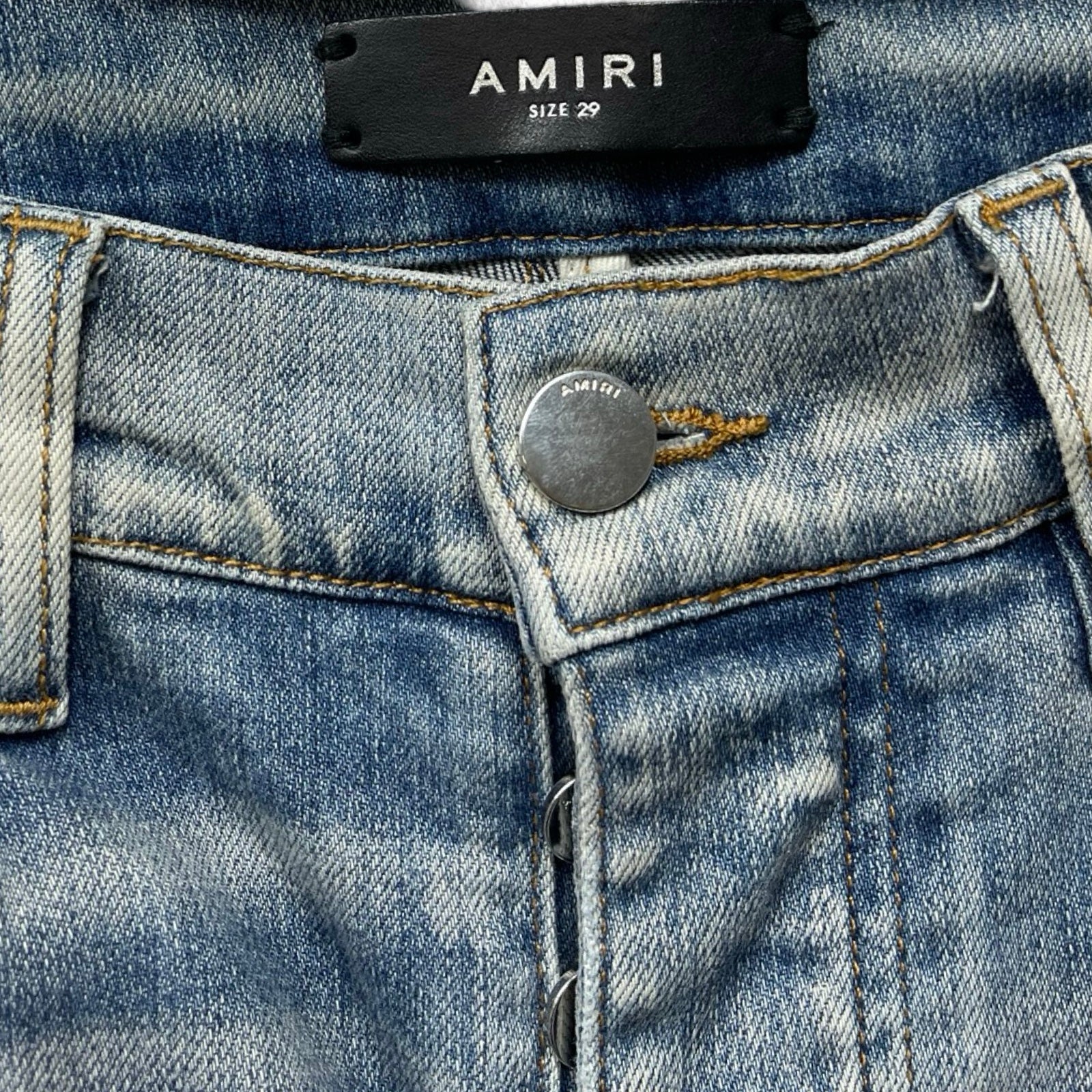 AMIRI Bandana Paisley Distressed Slim Fit Denim Pants Size 29